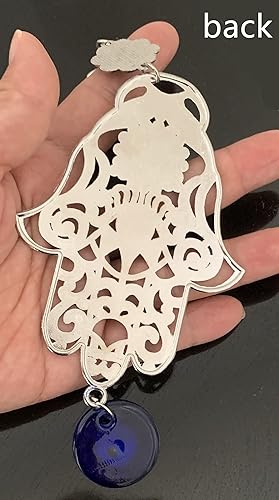 Miniatura 7 de Betterdecor Colgante de pared de mano Hamsa de mal de ojo azul para decoración de coche de oficina en casa 023