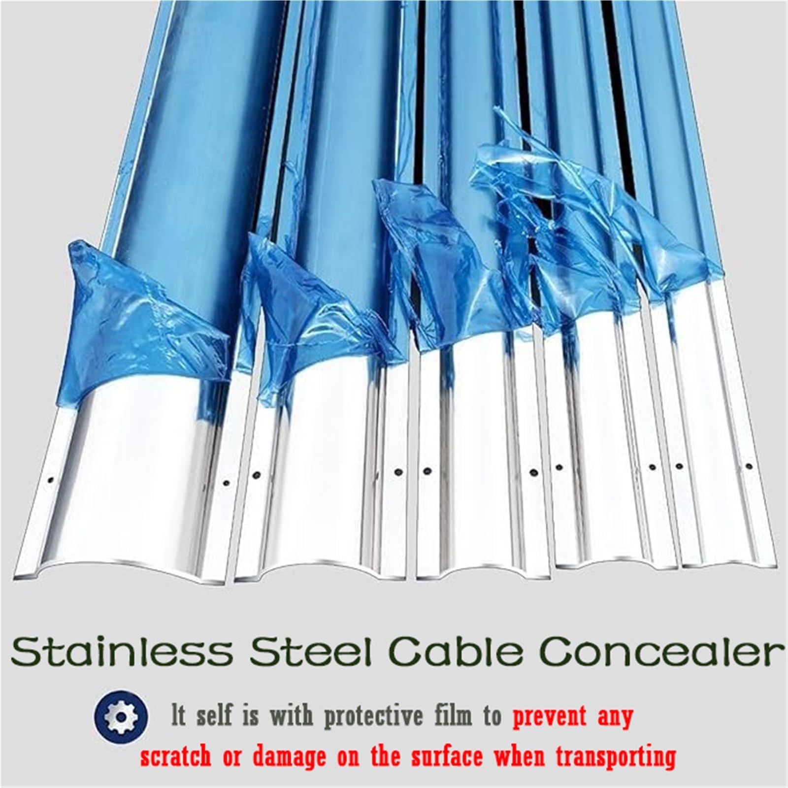 calpestabile passacavi Canalina Per Cavi In ​​acciaio Inossidabile Di Lunghezza 100 Cm, Schermato In Metallico Per Proteggere I Cavi/prevenire Spostamenti(4pcs,Outer width x H 100mm x 30mm)