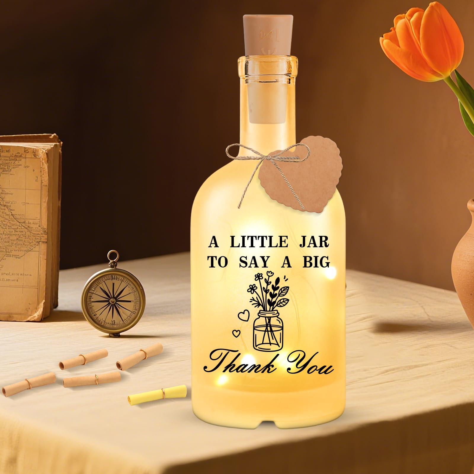 Szhhrxi Thank You Gifts Bottle Lights, Teacher Appreciation Gifts LED Night Light