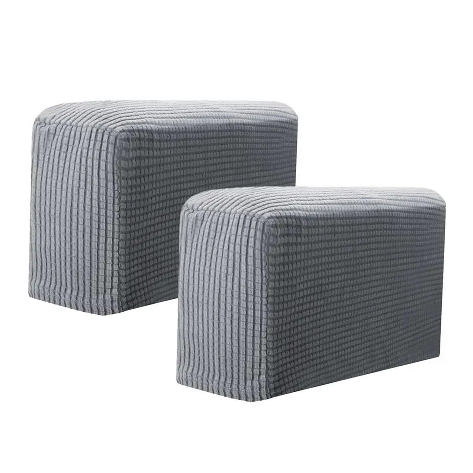 SFOIKVG Arm Covers 2PCS/SET Sofa Armrest Covers Fleece Stretchy Chair Couch Arm Protector Stretch To Fit for Sofa Chair(Light grey-2)