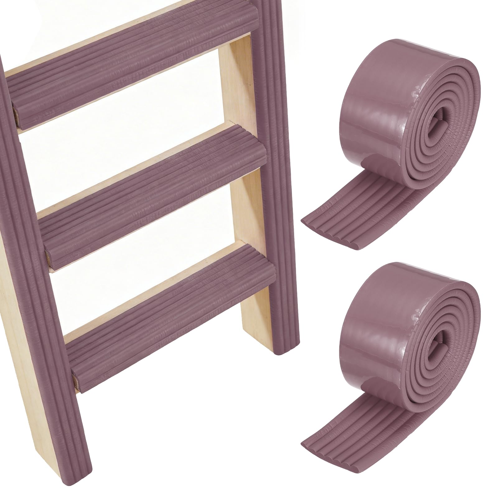 PATIKIL Bunk Bed Ladder Pad, (6.5ft, Brown)(2 Pcs), Self-Adhesive Bunk Bed Step Foam Padding Soft Extra-Wide Edge Protector Traction Treads, Suit for - Stair Steps/Bedroom/Kitchen