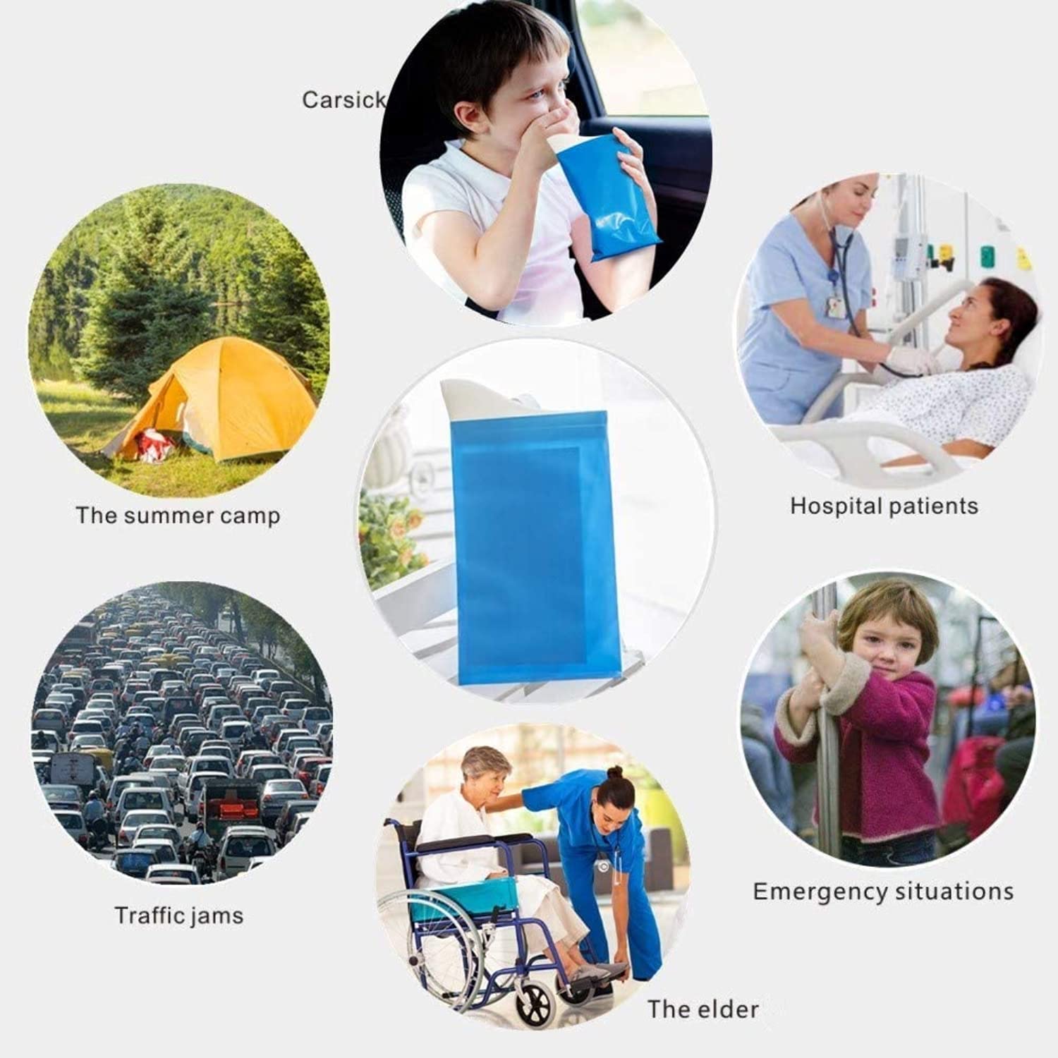 Sacs à Urines Jetables 750 Ml - 12 Pièces, Avec Poignée, Pour Voyages, Voiture, Camping (hommes, Femmes, Enfants)