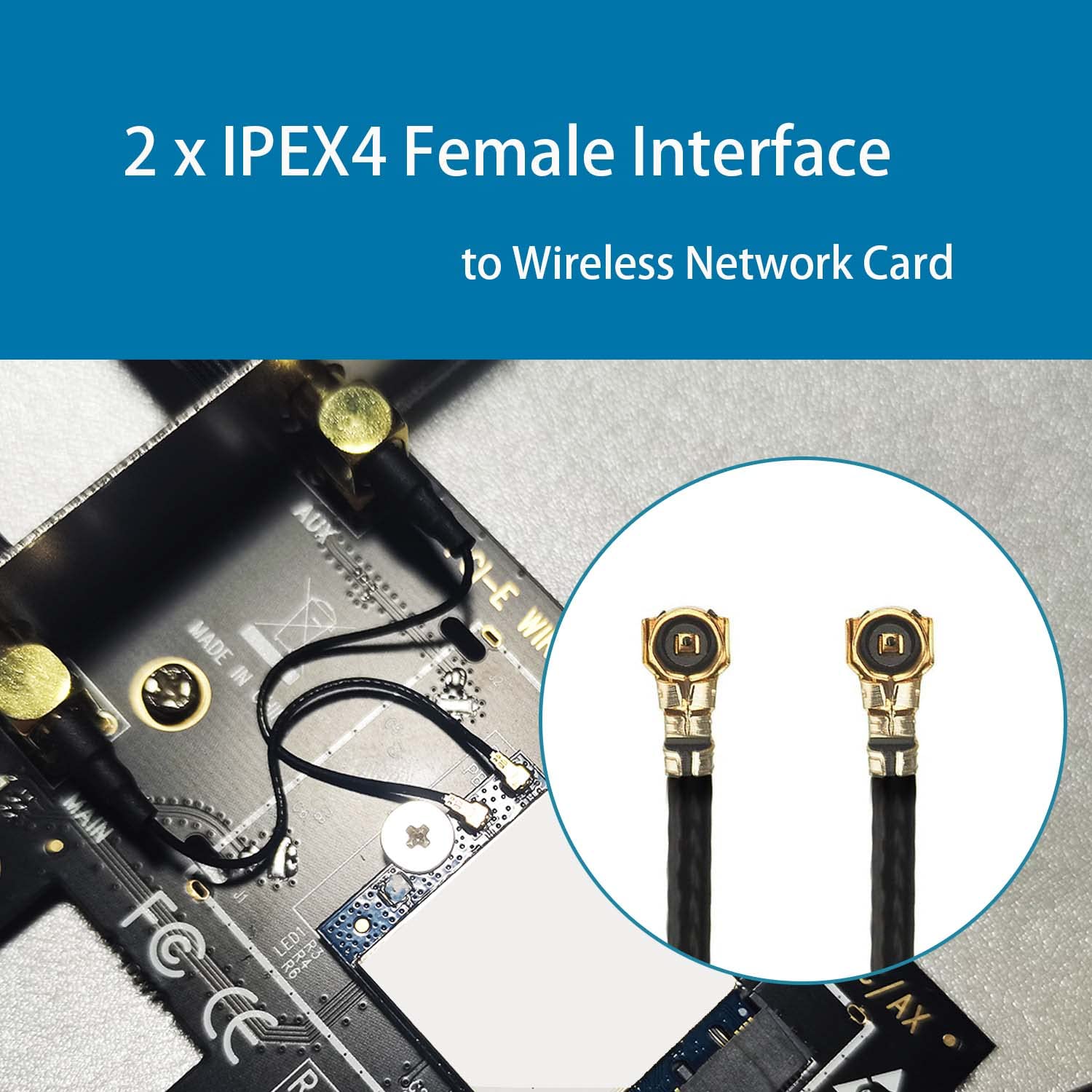 GLOTRENDS WA01 M.2 E Key to PCIe X1 WiFi Bluetooth Adapter for M.2 WiFi 4/5/6/6e/7/Coral TPU Module, with 6-dBi SMA Antenna Kits - Image 3