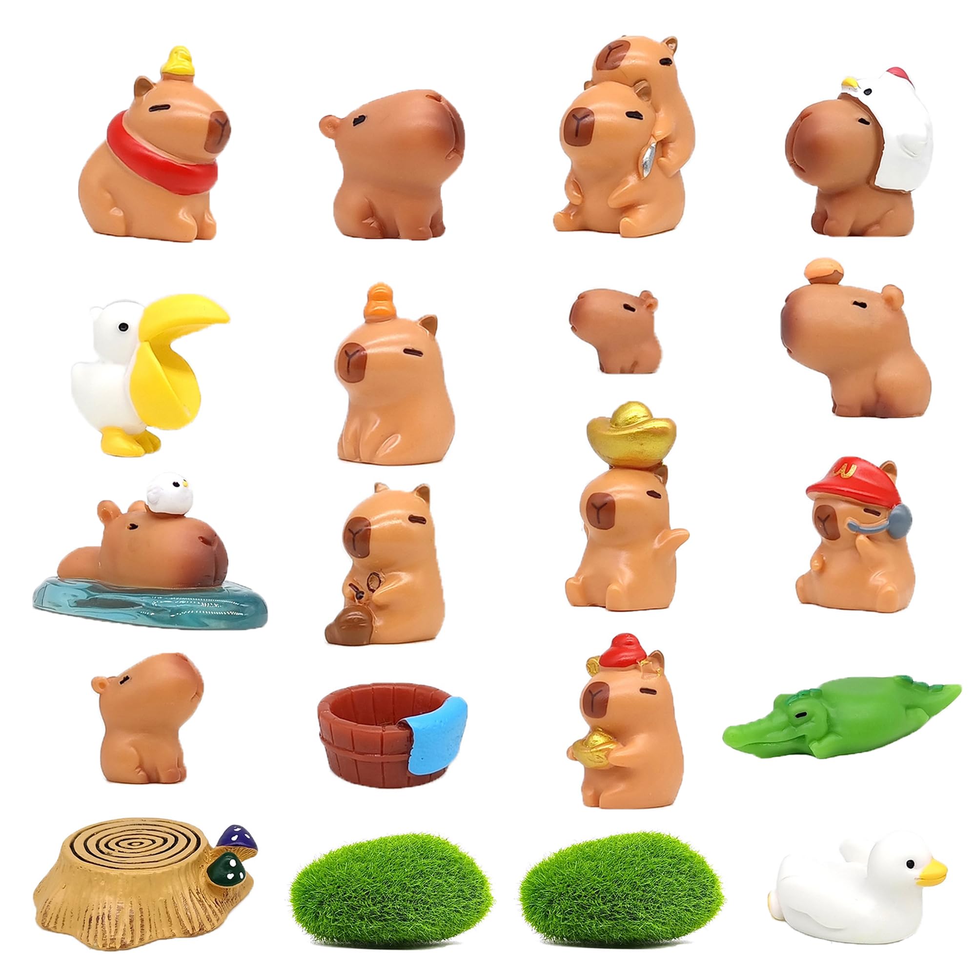 Amazon.com: NIBERDA 20 pcs Mini Capybara Figurines, Resin Tiny Capybara ...