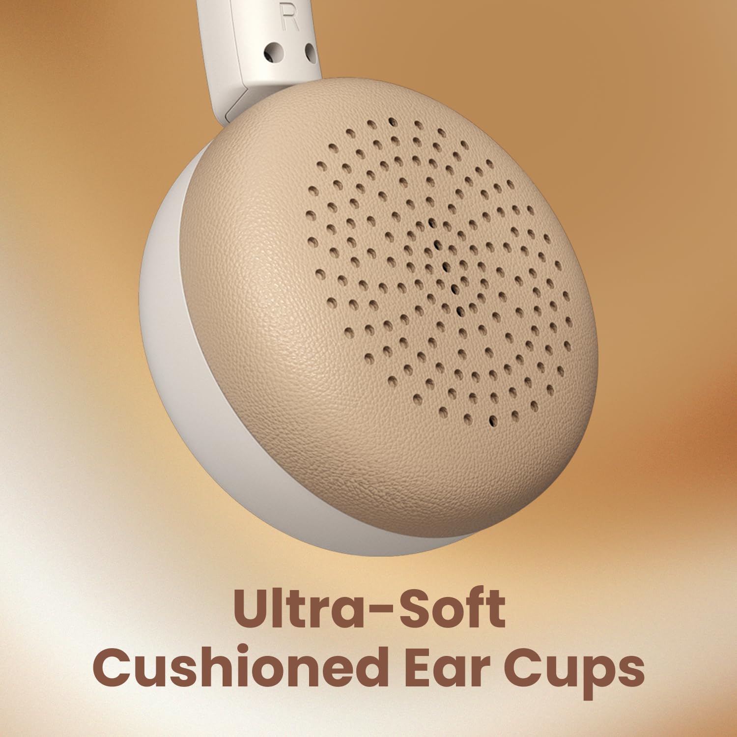 Portronics Muffs A3 On Ear Headphone with Inbuilt Flexible Boom Mic & Dual ENC Technology, Upto 50 Hours Playtime, Deep Bass, Bluetooth Version 6.0, 40mm Dynamics Driver, Type C Fast Charging(Beige) — Amazon image 7