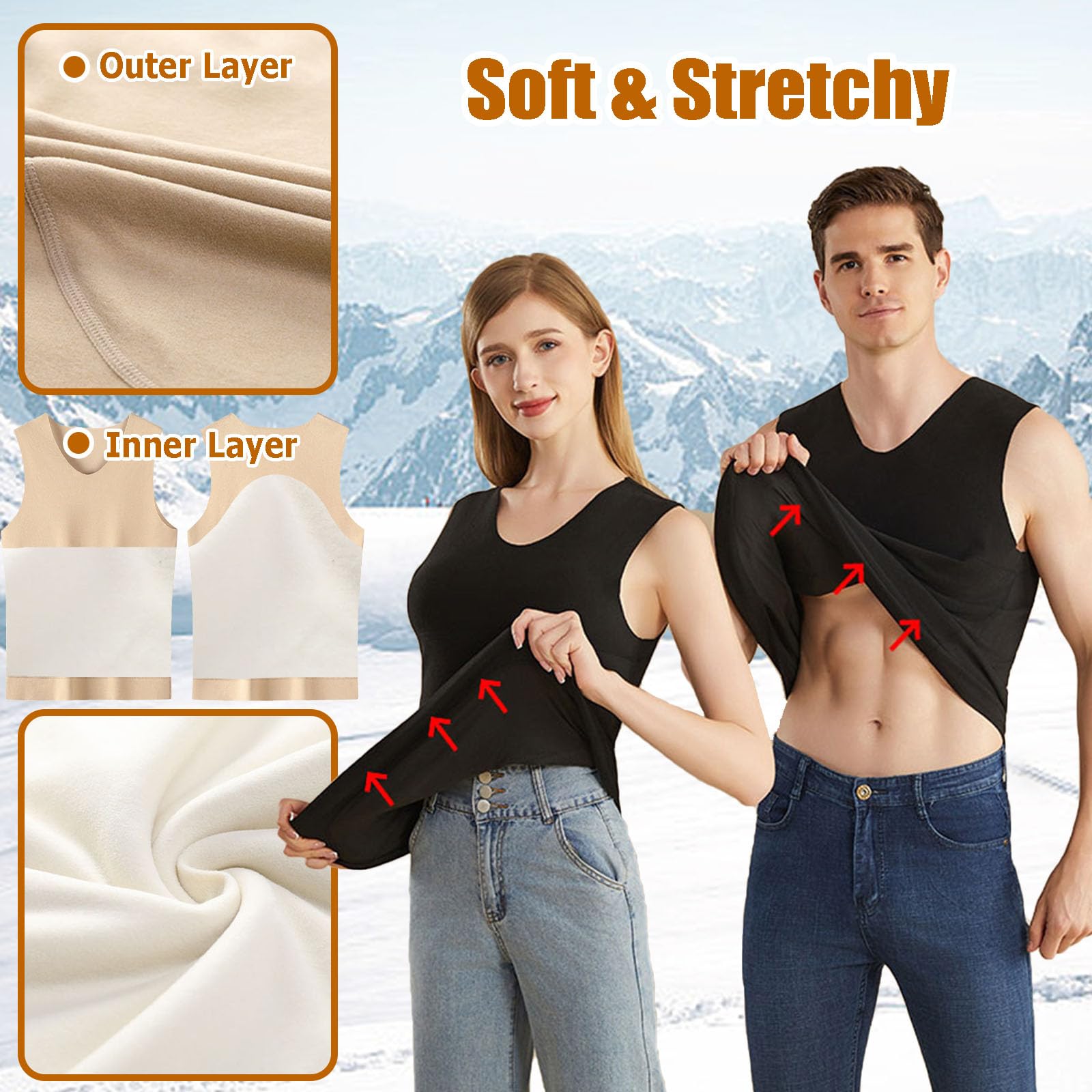 Gilet Riscaldato Unisex Canotte Termiche Canottiere Senza Maniche in Pile Maglia Strato Base Biancheria Intima Elettrica Riscaldata