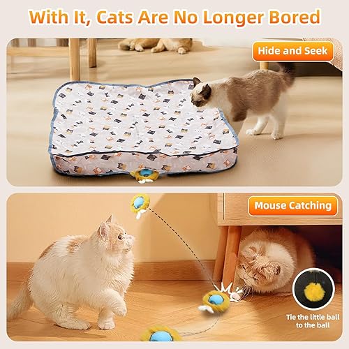 Miniatura 3 de Pelota de juguete interactiva para gatos, bola de gato móvil automática en bolsa, juguetes interactivos para gatos de interior, juguete para gatos