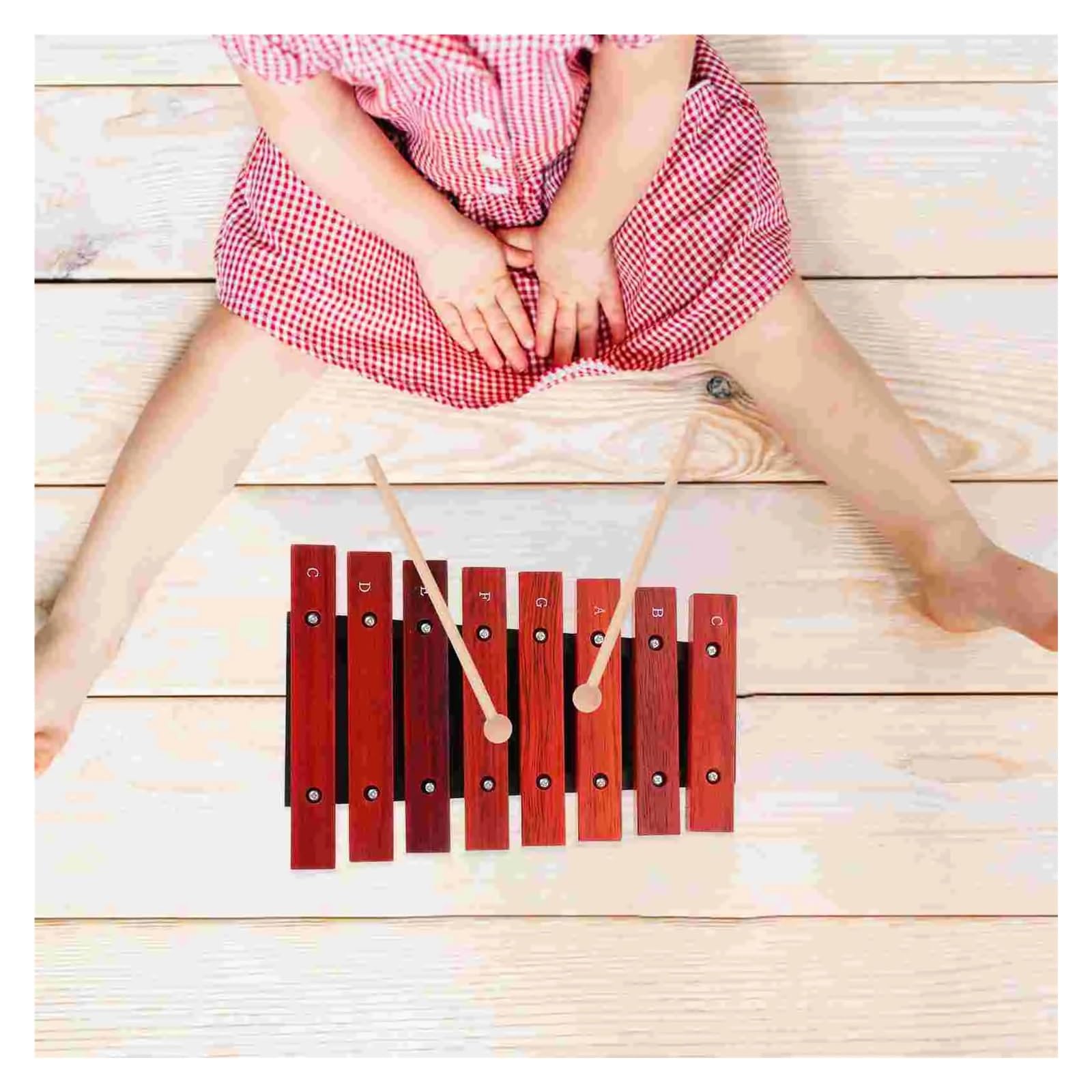 Xilófono Xilófono de madera de ocho notas, instrumentos musicales de percusión