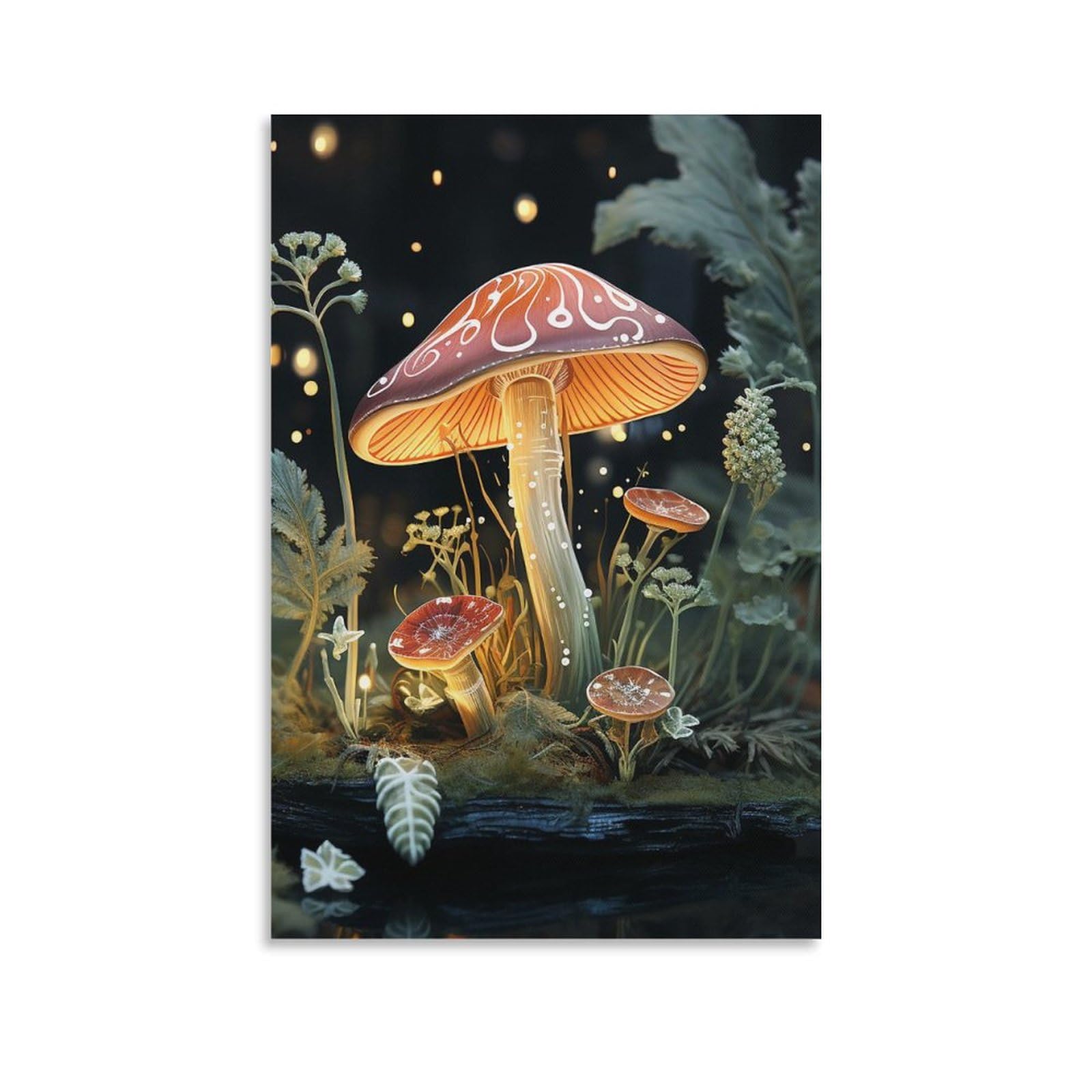 Toile murale papillon champignon 60x90cm avec impression haute definition - 8