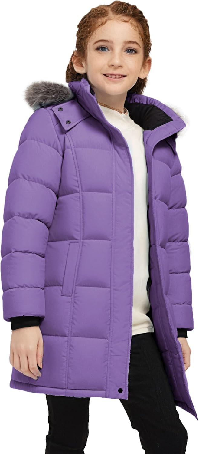 ZSHOW Girls' Winter Coat Warm Long Puffer Jacket with Detachable Hood - Image 5