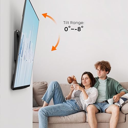 Miniatura 4 de PUTORSEN Soporte de pared inclinable para la mayoría de televisores de 37 a 85 pulgadas, hasta 165 libras, inclinación de 8 para una mejor visión,