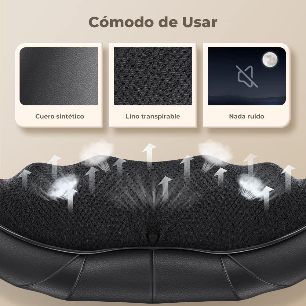ELEHOT-Store Masajeador de Cuello y Hombros con Calor, 4D Shiatsu Masajeador Cervical y Espalda, Intensidad Ajustable, para Relajación en Casa, Oficina - Regalos Mujeres y Hombres