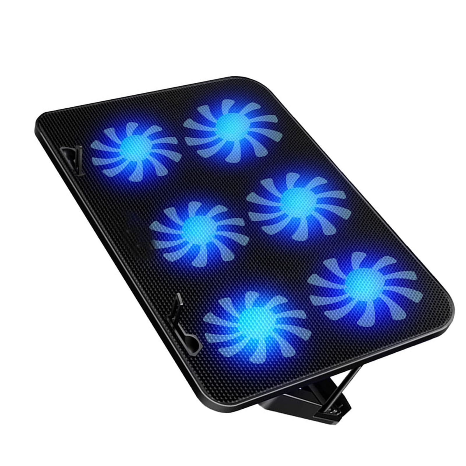 Base Enfriadora para Portátil 6 Ventiladores, Aleación ABS Negro