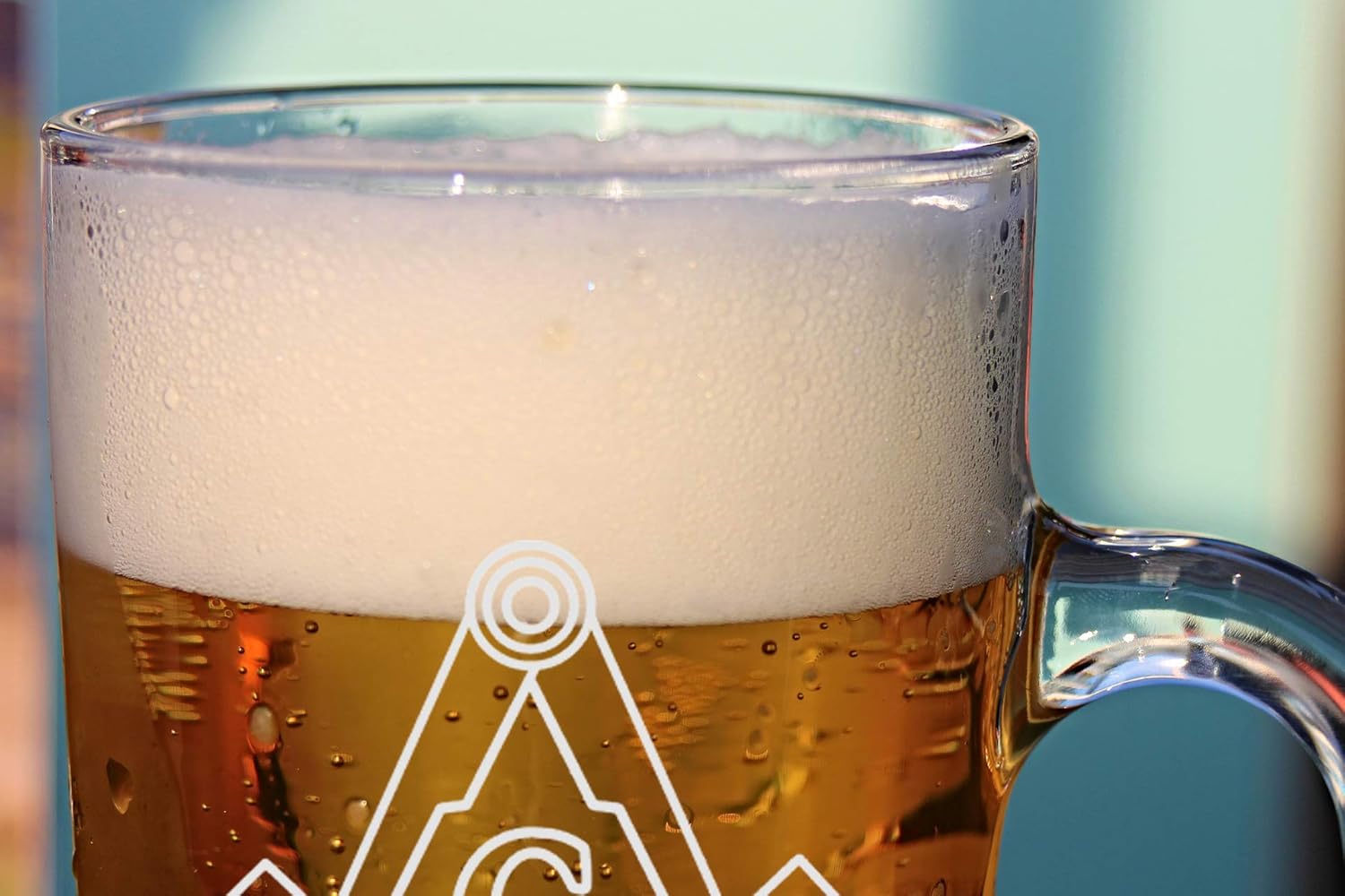 Hat Shark Giant Laser Engraved Beer Mug 28 Ounces Beer Stein - Mason Masons Masonic Live Better Logo Symbols