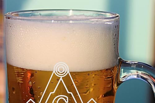 Miniatura 2 de Hat Shark Taza de cerveza gigante grabada con láser, 28 onzas, jarra de cerveza - Mason Masons Masonic Live Better Logo Symbols