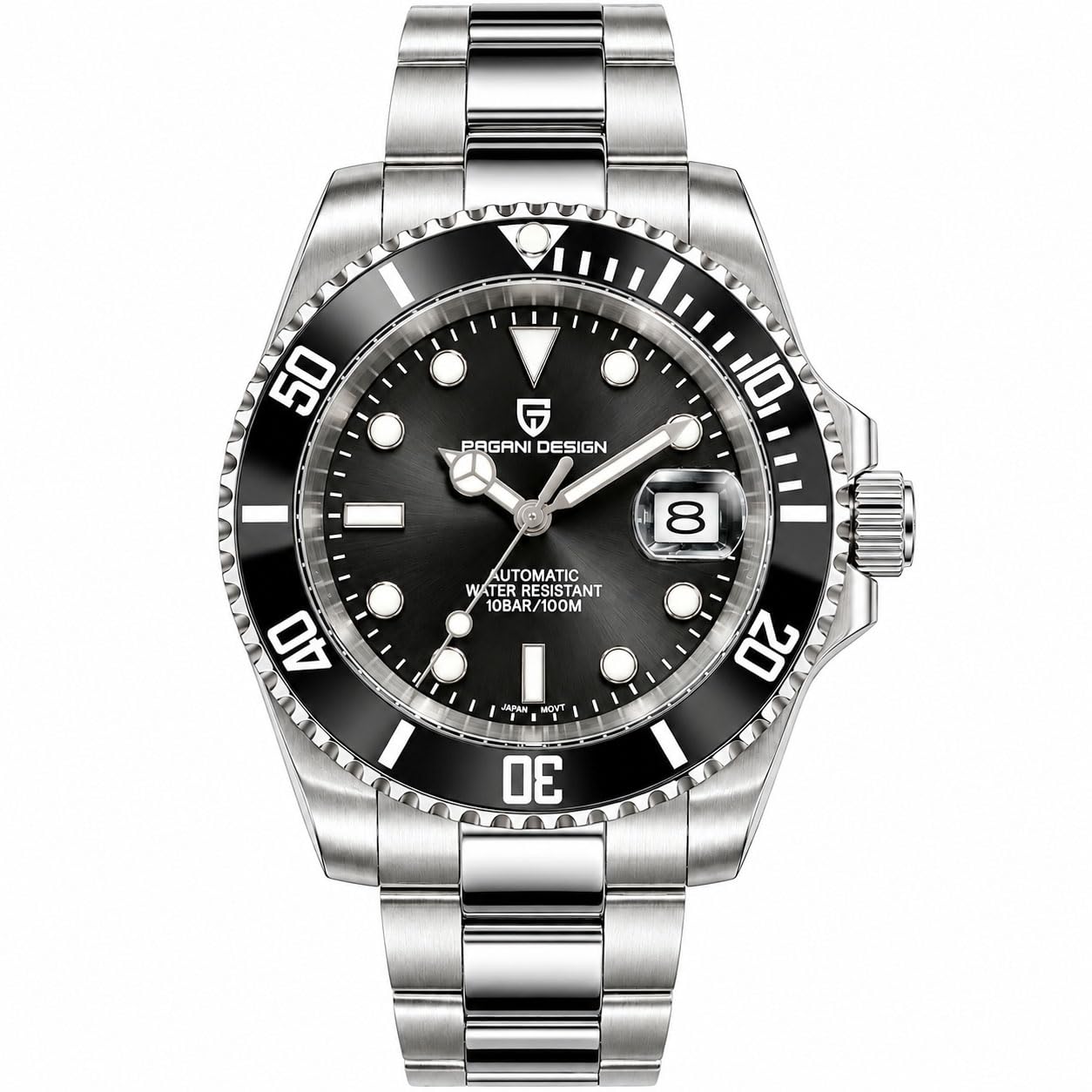 PAGRNE DESIGN PD1661 Automatic Watches for Men, Sapphire Crystal, 100M
