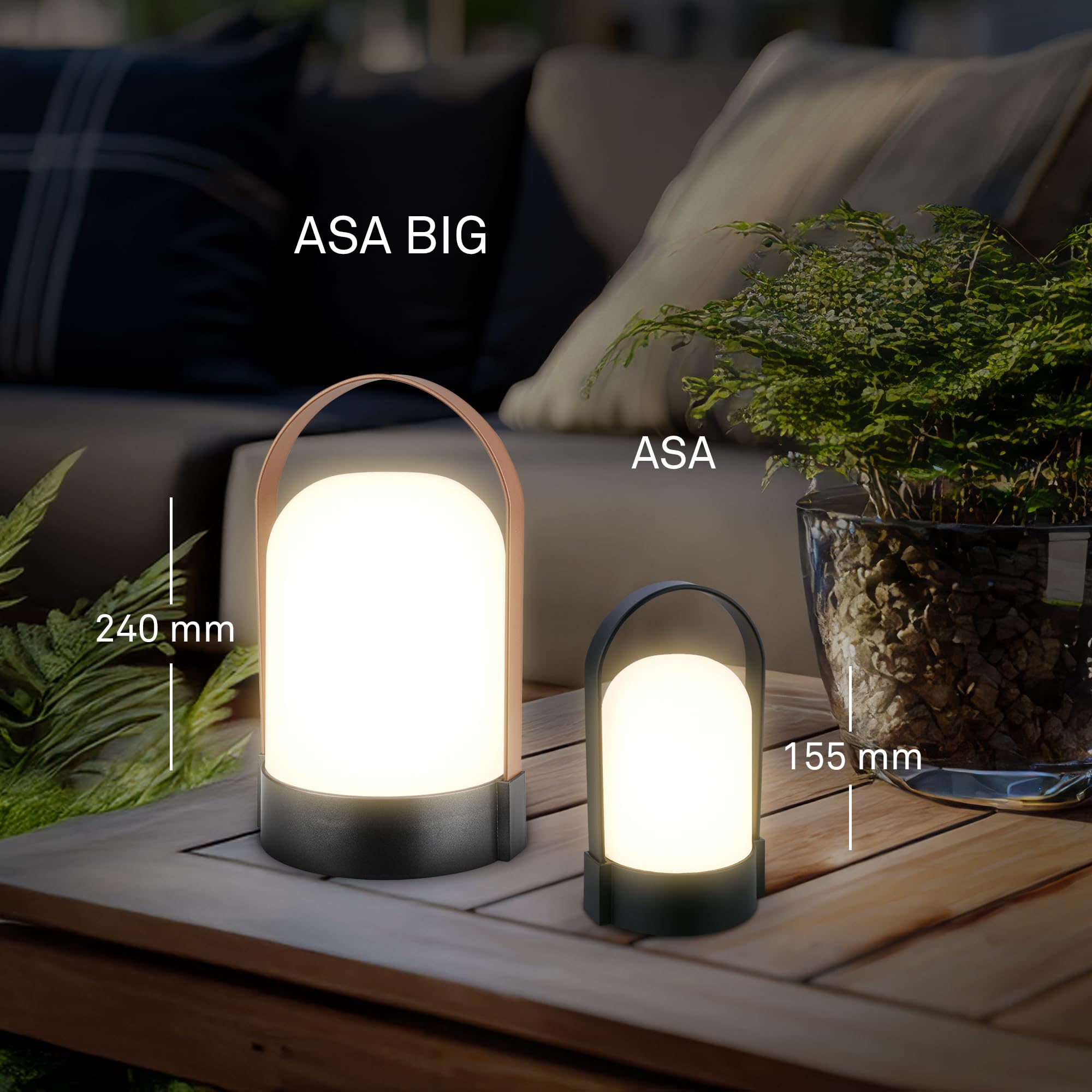 BRILONER - Lampara de mesa sin cable, regulable en niveles, ip44, cable usb-c, brillo regulable, LED recargable, lampara mesita noche, 14.5 x 13.5 x 24 cm, antracita coffee