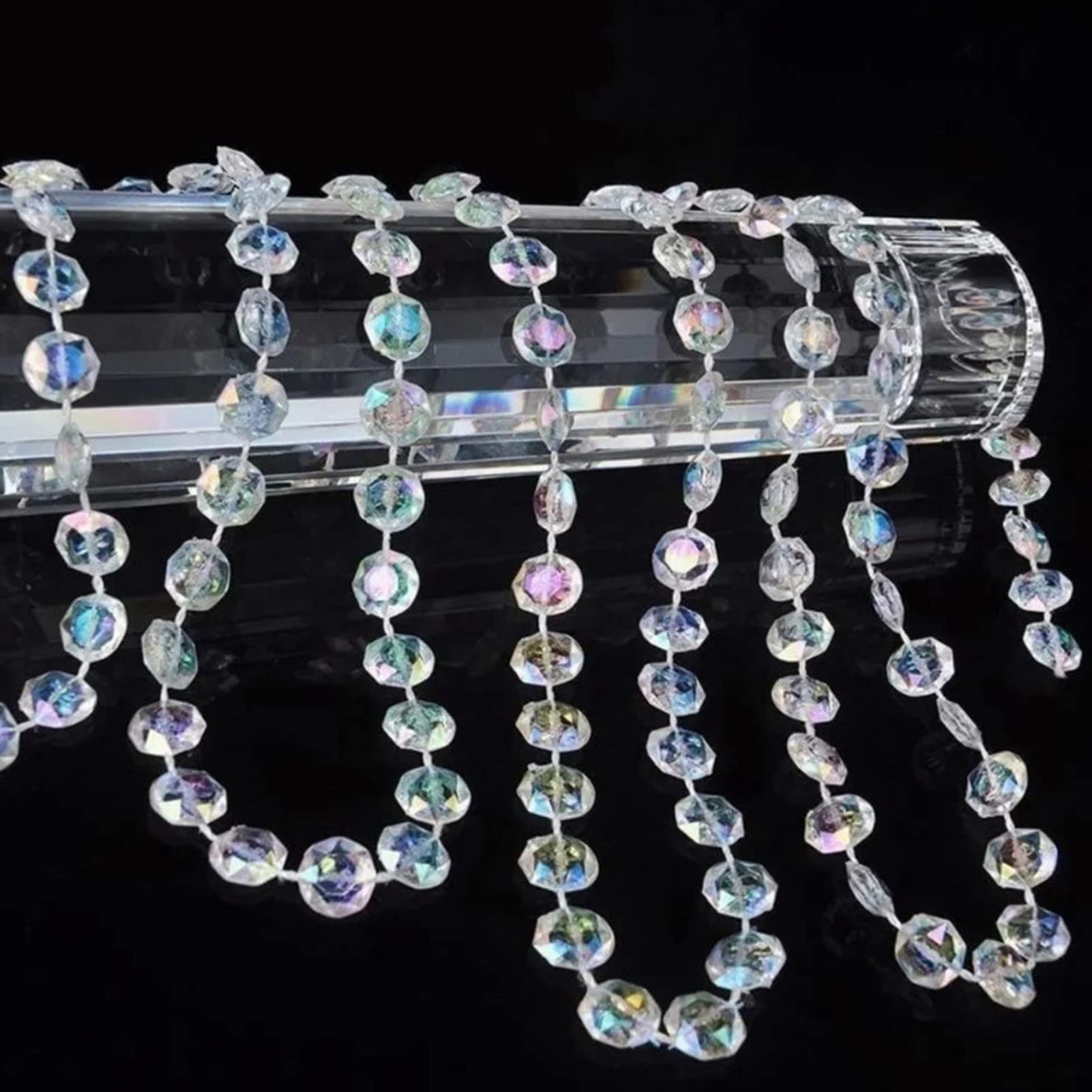 Guirlande De Perles En Cristal Acrylique 30 Mètres - Transparent, Scintillante, Pour Décoration Mariage, Fête, Chambre