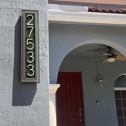 Miniatura 8 de White Modern House Numbers - Números flotantes de metal de 5 pulgadas para exteriores, crea atractivas sombras interesantes, alto brillo número 2