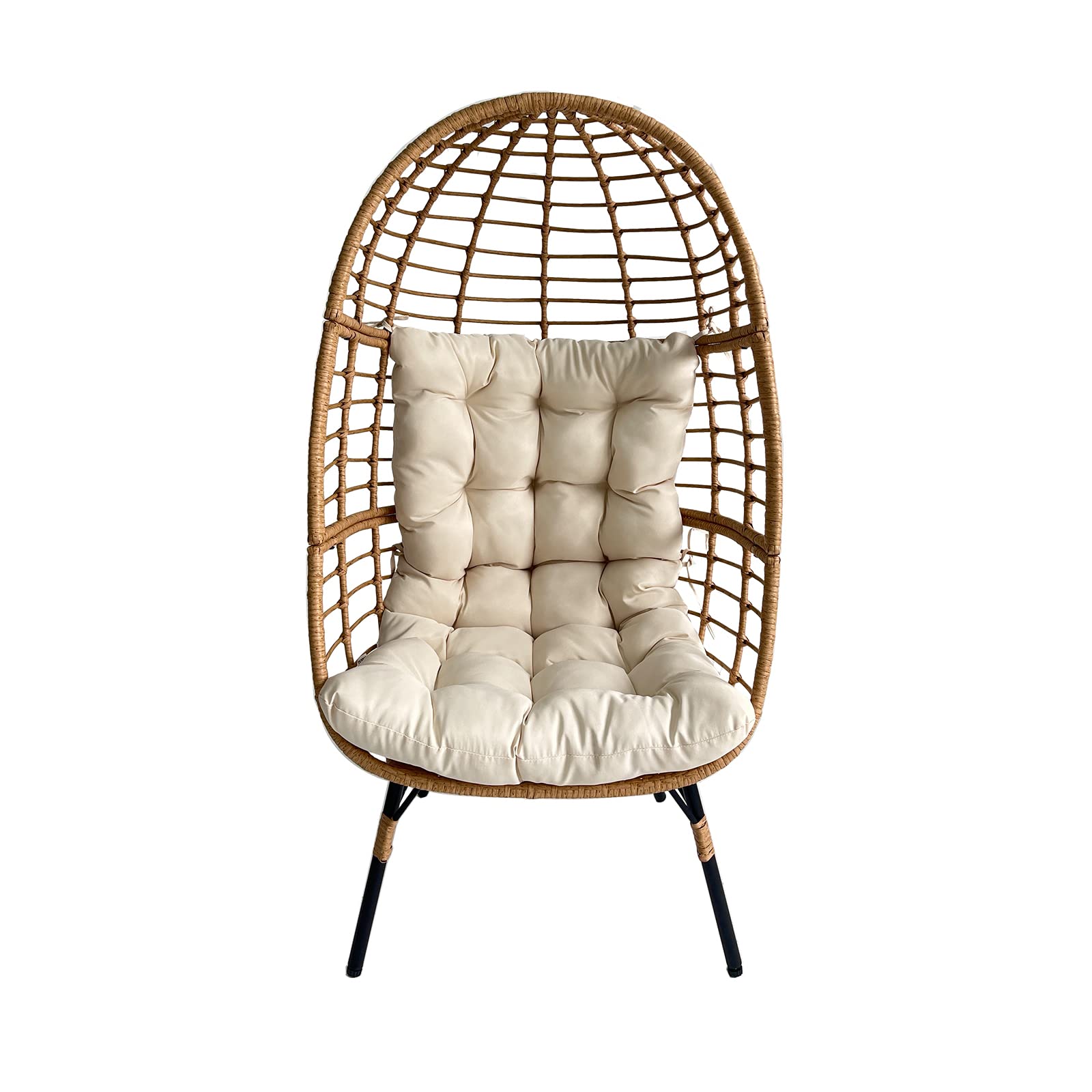 Meluvici Wicker Egg Chair Outdoor Indoor, Small Patio Loung Chair