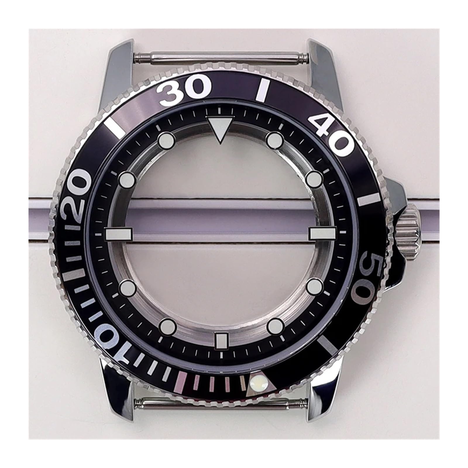 Argento/Nero 42,5 mm Quadrante 30,5 mm Unidirezionale 120 Clic Compatibile Per T120 Nh35 Nh36 Nh34 Nh38 4R36