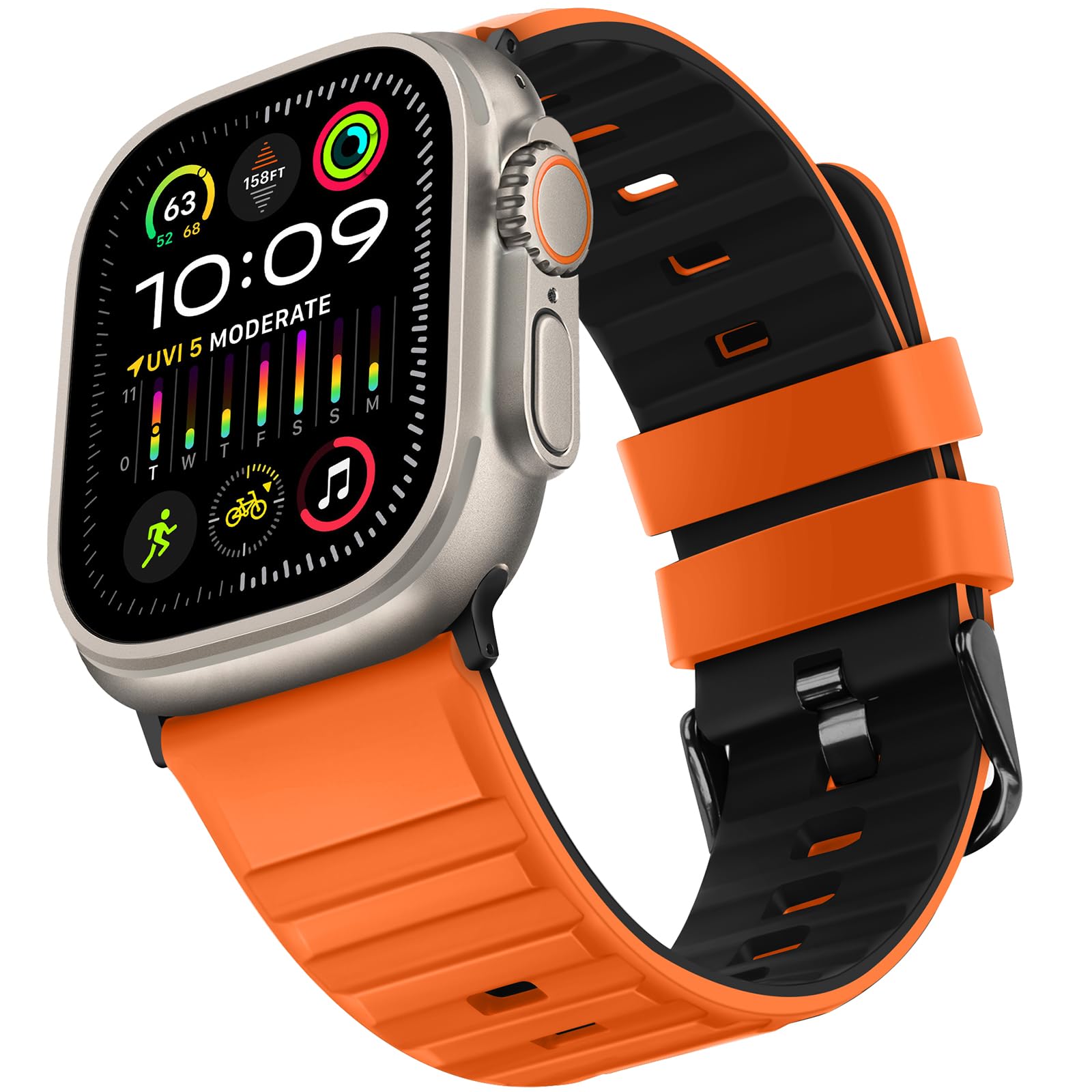 Suphart Cinturino Compatibile con Cinturino Apple Watch 49mm 45mm 44mm 42mm, Cinturini Sportivo in Morbido Silicone per Apple Watch Ultra 2 Ultra SE Series 9 8 7 6 5 4 3 2 1