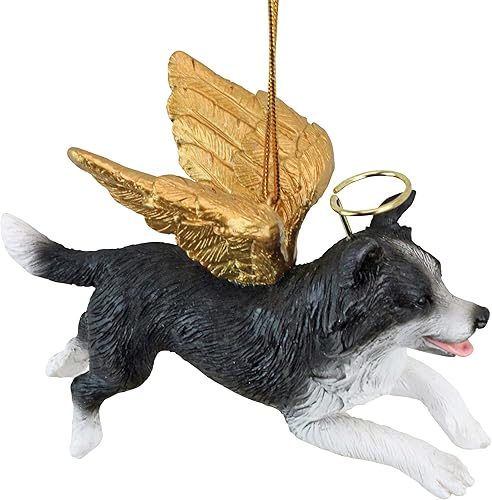 Miniatura 90 de Design Toscano Pitbull Dog Angel - Adorno navideño para árbol de Navidad, 4 pulgadas, resina de piedra fundida, acabado marrón y dorado Marrón