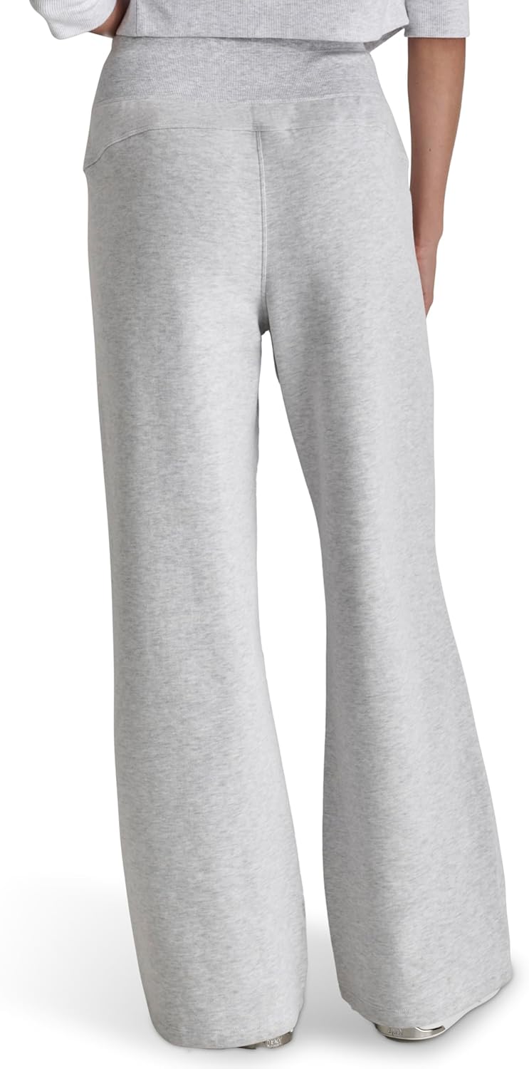 DKNY Womens Embroidered Logo Wide Leg Fleece Sweatpant - Image 4
