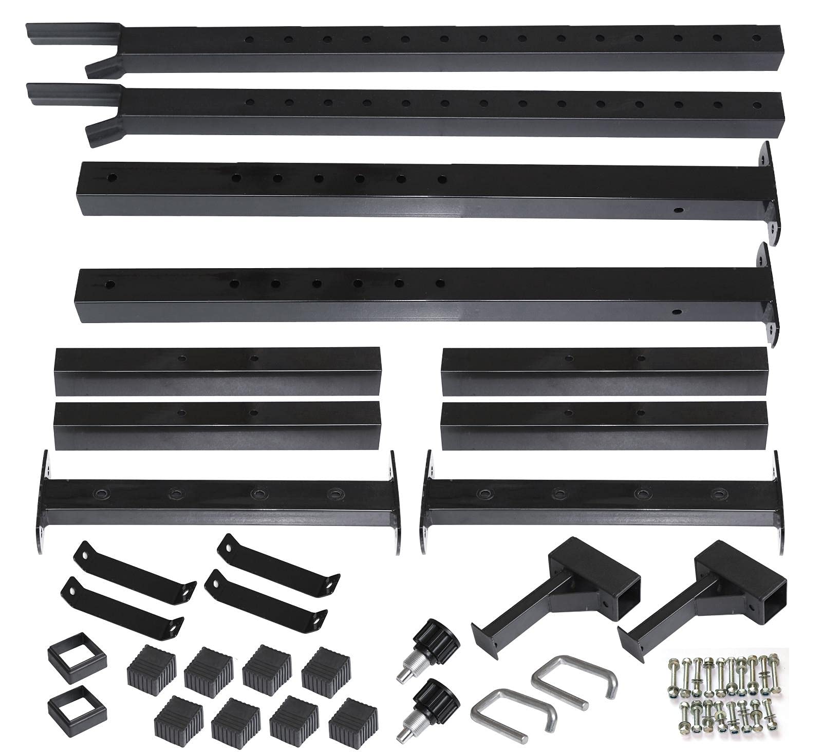 2 Supports De Squat Réglables (40-66 Cm) En Acier - Banc D'haltérophilie - Capacité 550 Lbs
