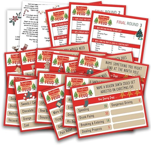 Prueba de disputa amistosa de Navidad, noche de juegos de baby shower, juego de fiesta de Navidad, actividad familiar, prueba de trivia, juegos de