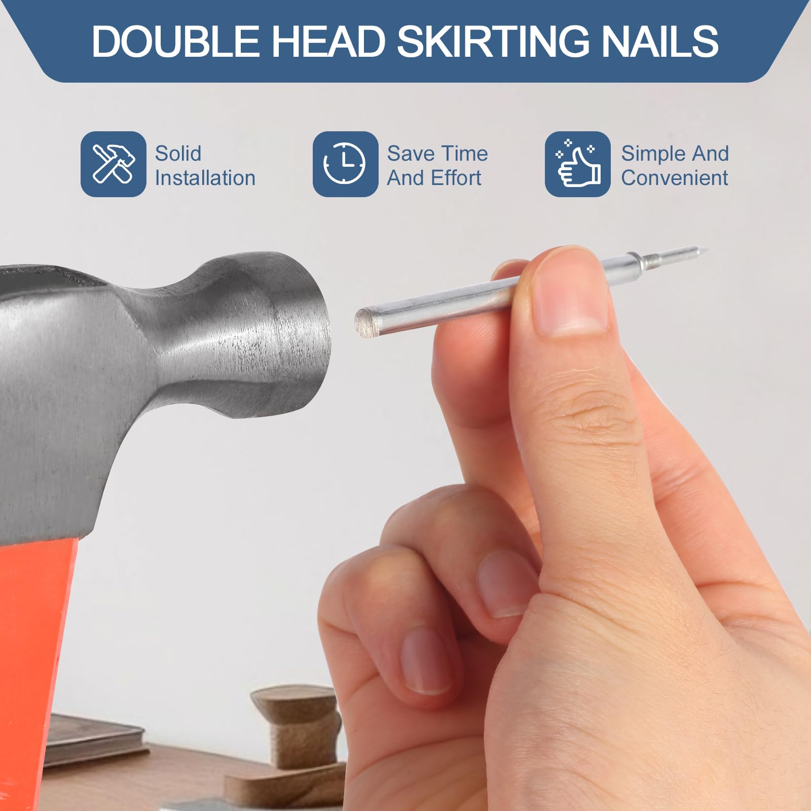 Double Head Skirting Nails - 400pcs + Tools -4