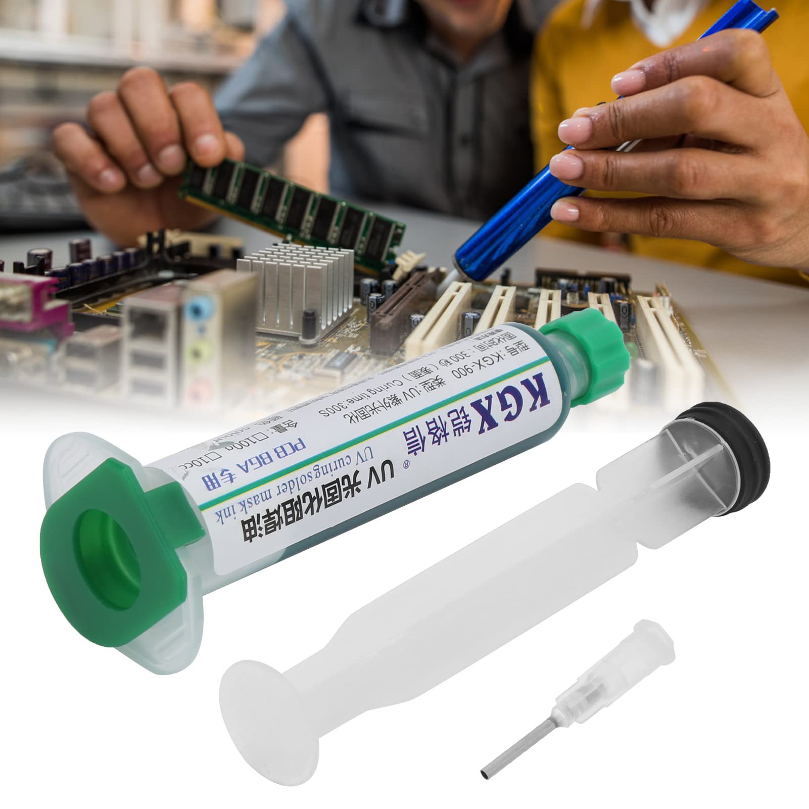 Inchiostro a polimerizzazione UV per Saldatura, Inchiostro Resistente Ai Raggi UV per Isolamento Circuito PCB, KGX900 Verde (10 Cc)