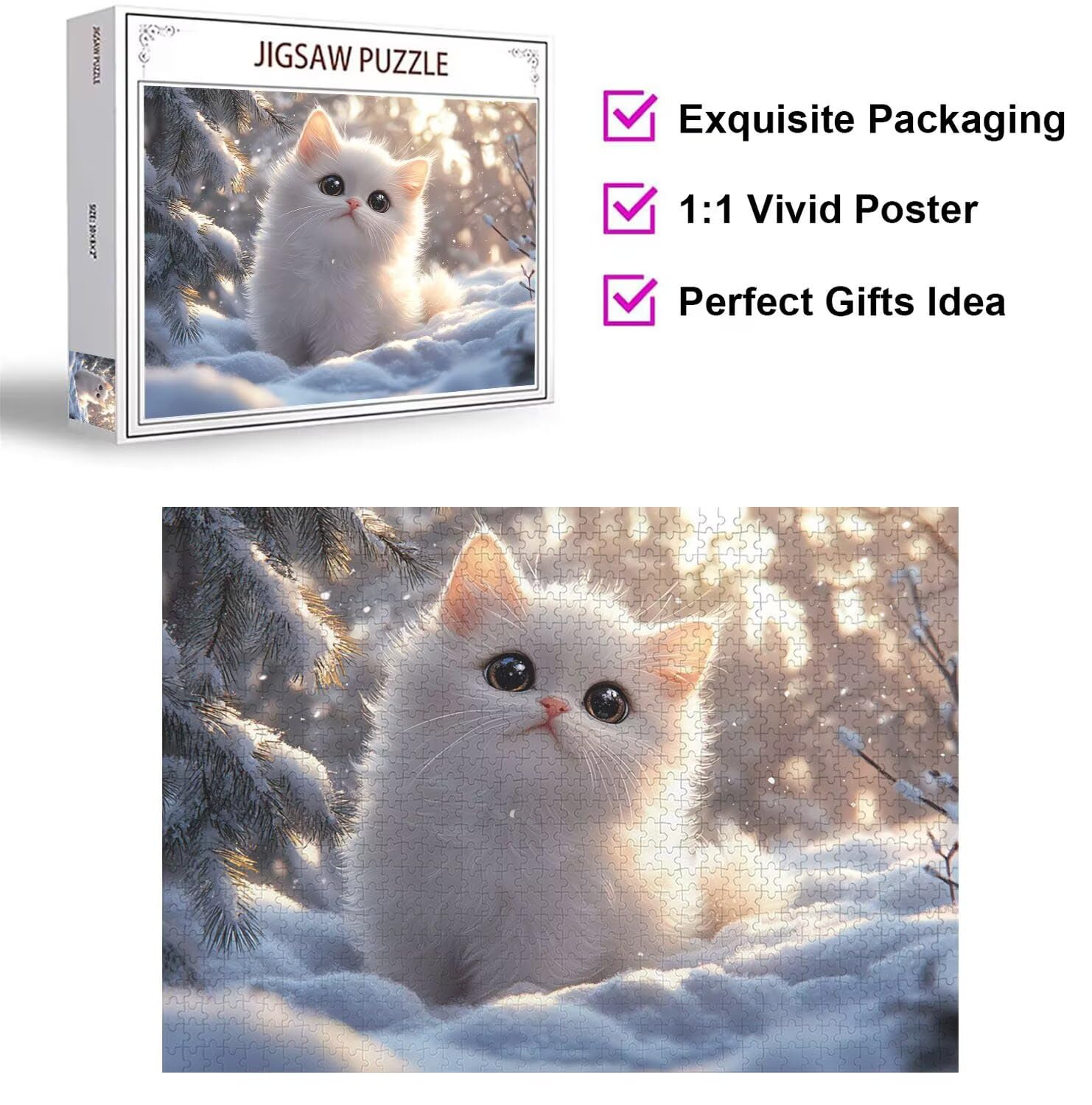 Puzzle 1000 Pièces Adultes Chats Jeu D'Intelligence, n-485