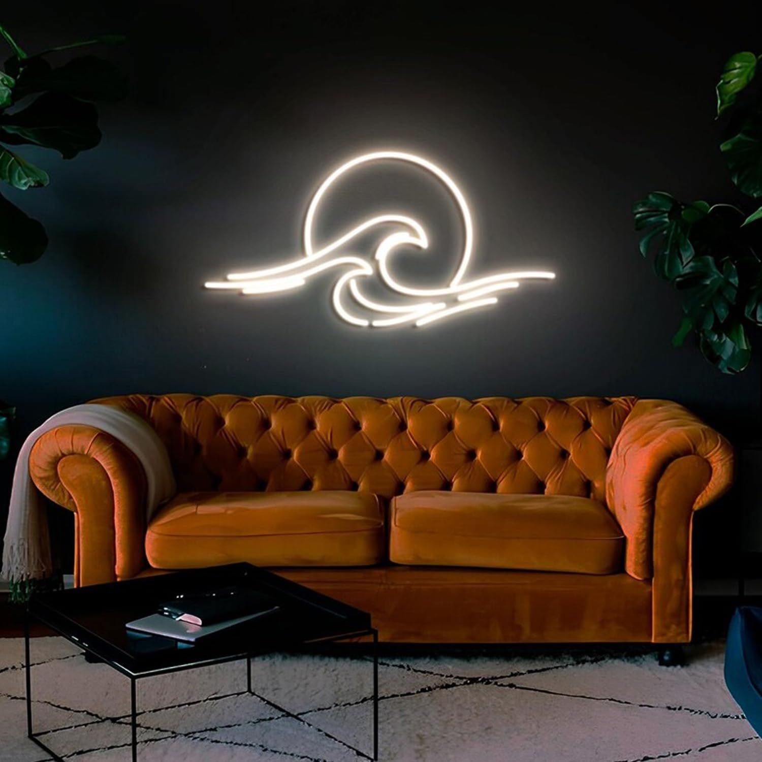 Sunset Over The Waves Neon Sign，Sunset Sunrise Sign for Wall Decor，Sunrise Sunset Neon Sign Dimmable Wave Neon Sign，for Man Cave Bedroom, Living Room, Party, Bar, USB Powered — image 1
