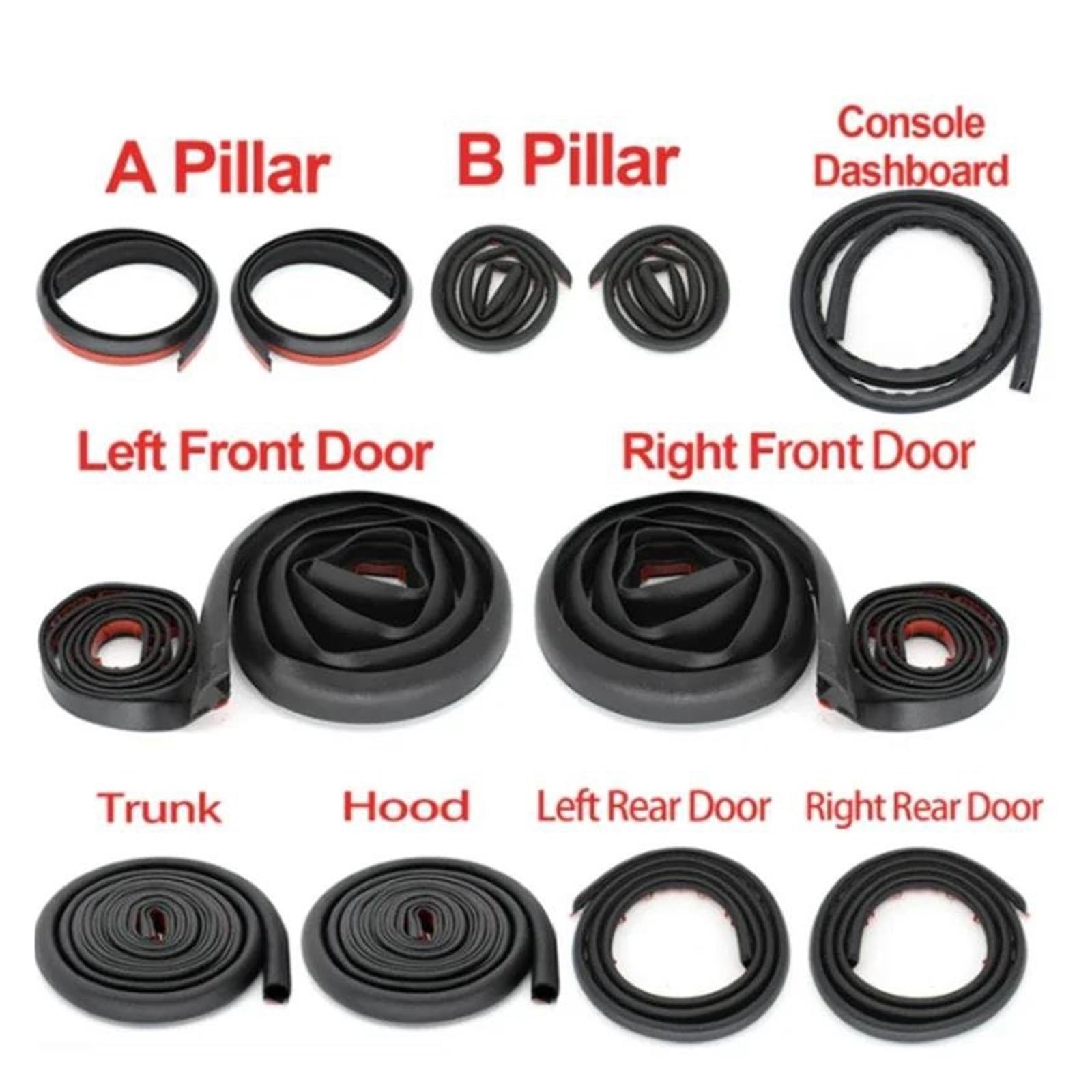 Guarnizione Porta Auto 11 pz Pieno Auto Porta Strisce Sigillanti Modanatura Gomma Guarnizioni di Isolamento Acustico Per Tesla Per Model 3 Y Tronco guarnizioni delle porte Guarnizioni per auto