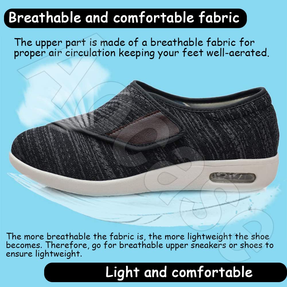 Scarpe Piedi Gonfi Donna Scarpe Ortopediche Uomo con Strappo per reumatici e Piede diabetico per Il Tempo Libero Pollice Regolabile Valgo Larghezza Ampia,LightBlue,37 EU