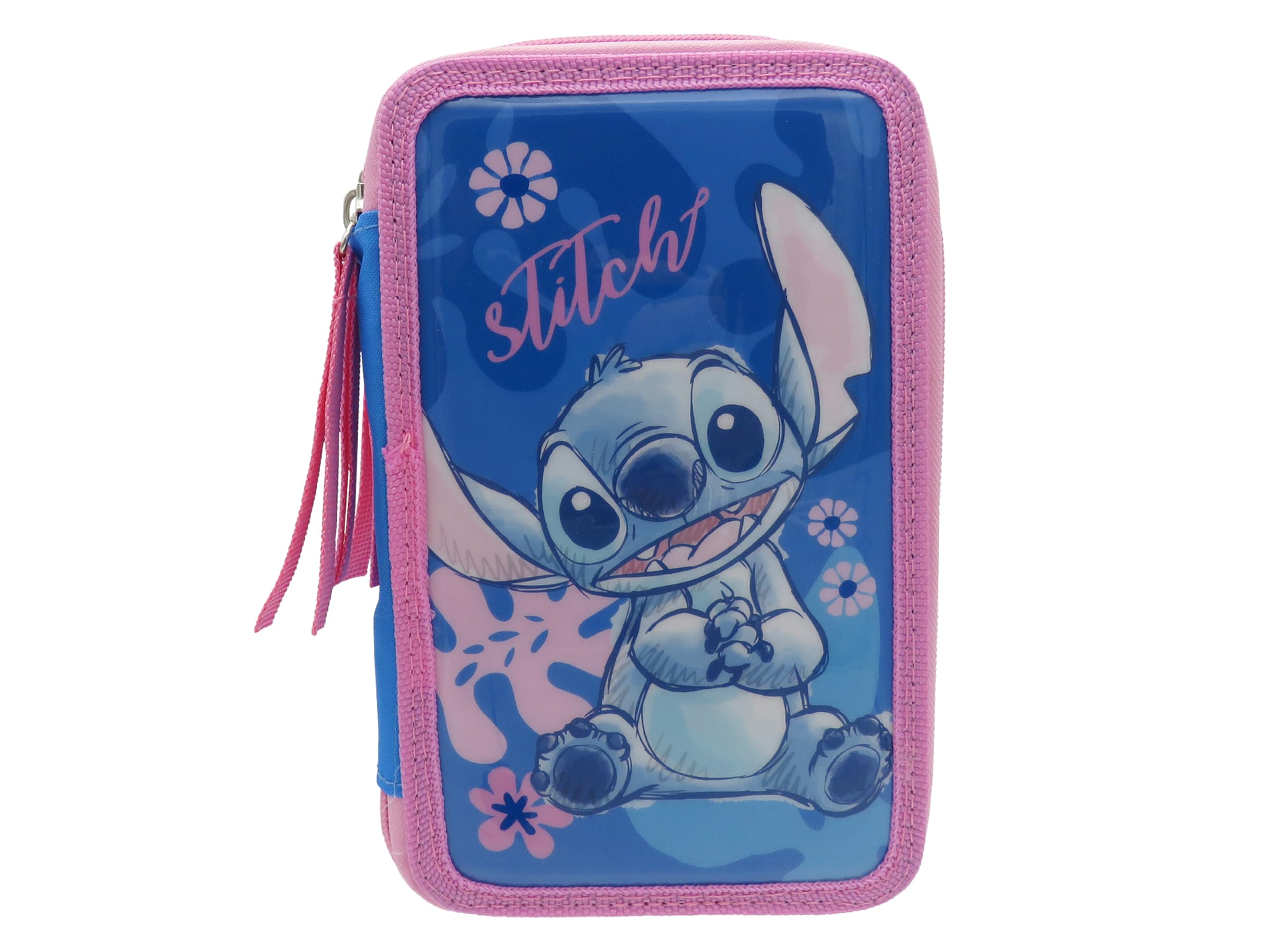 CYPBRANDS Stitch, 3-Tier Pencil Case, School Supplies, Pencil Case, Multicoloured, Official Product, multicoloured, Medium