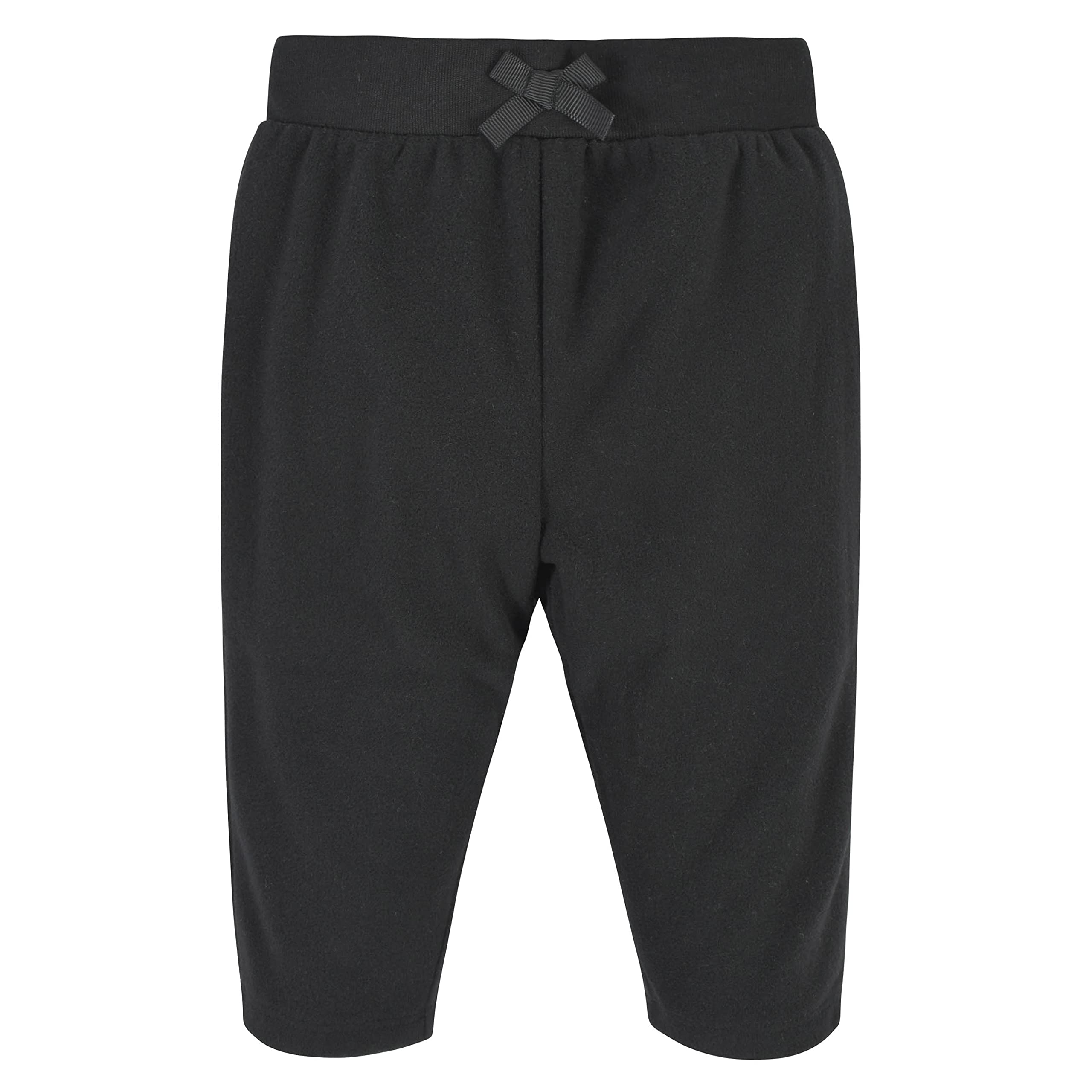 Gerber Baby Girls' 4-Pack Microfleece Pants, Pink/Gray/Black, 0-3 Months