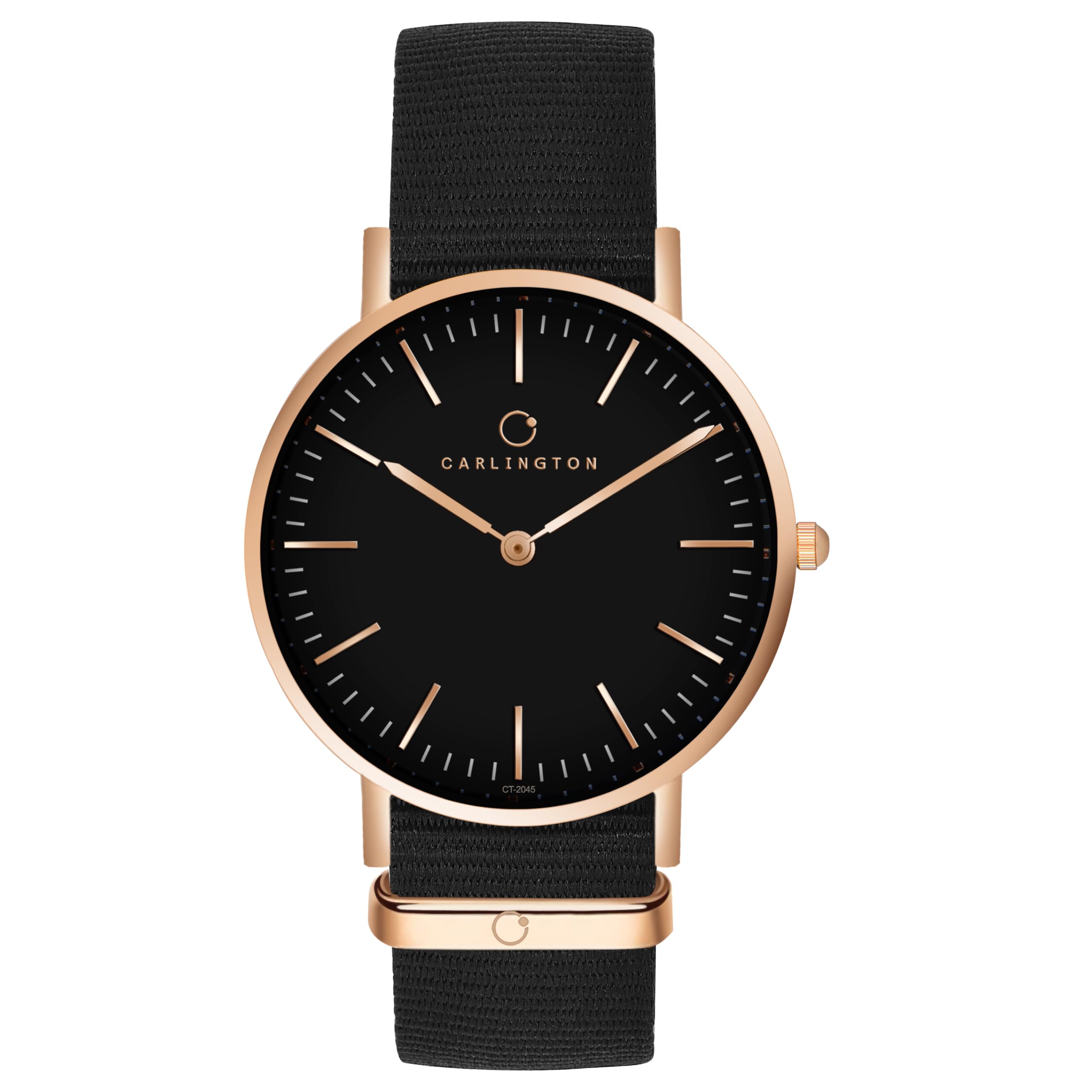 Carlington Iconic Analog Womens Watch 41mm case Diameter with Nylon Strap - CT 2045 Black (B0CTXB1NLQ) Amazon Price History, Amazon Price Tracker