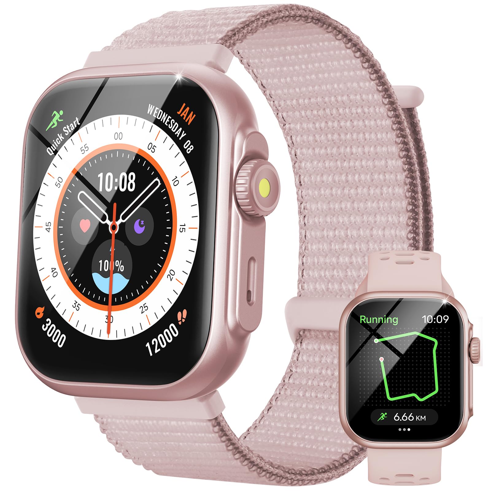 Parsonver Smartwatch mit Eingebautes GPS, 30M Schwimmend Wasserdicht | Fitnessuhr mit Bluetooth Telefonfunktion, Fitness Watch mit 100+ Sportmodi, Herzfrequenz, Schlafen, für Android/iOS