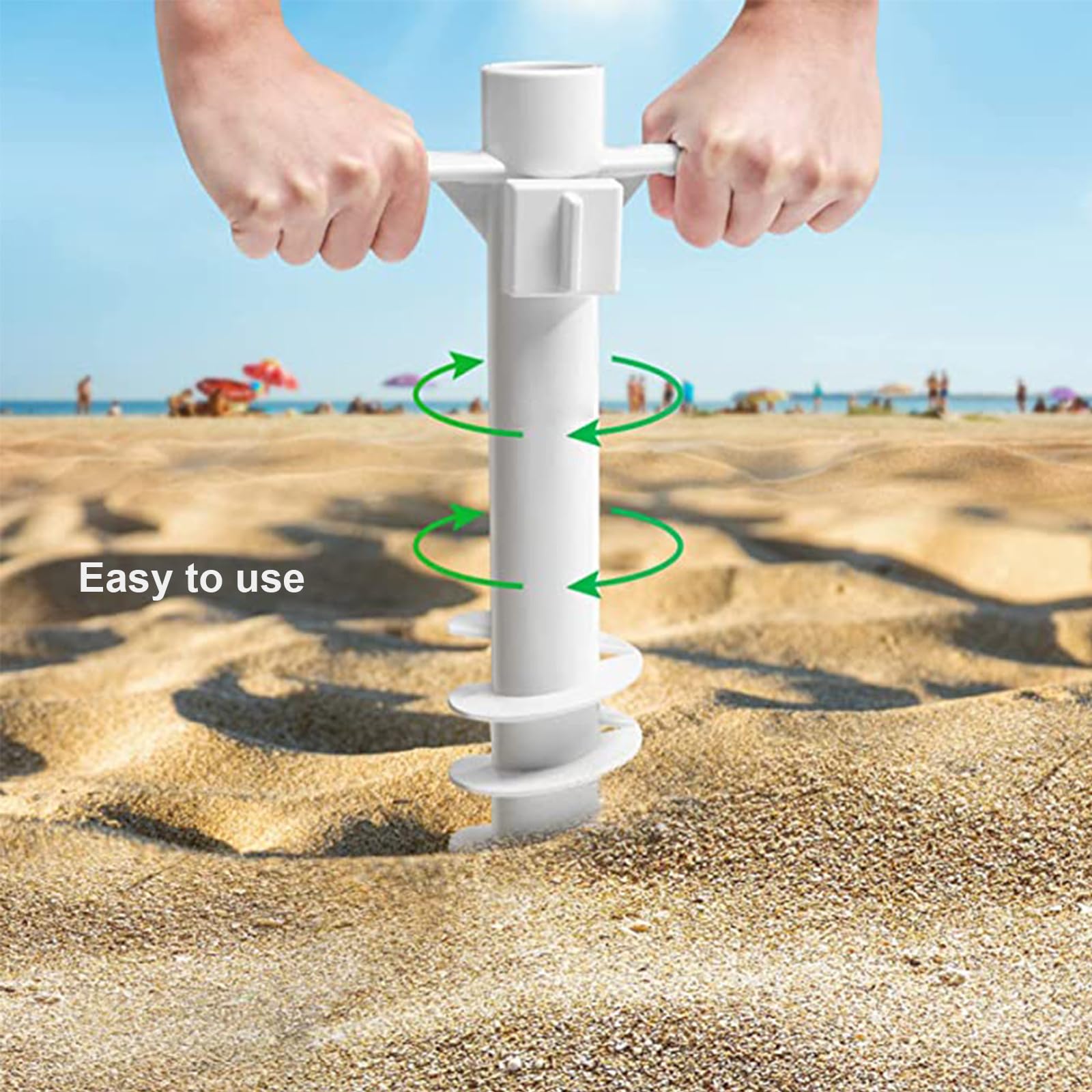 Kotwica do parasola plażowego z 5 spiralami, odporna na rdzę, ABS, do słupków 4 cm, uniwersalna kotwica piaskowa, łatwa ręczna instalacja, idealna do użytku na zewnątrz