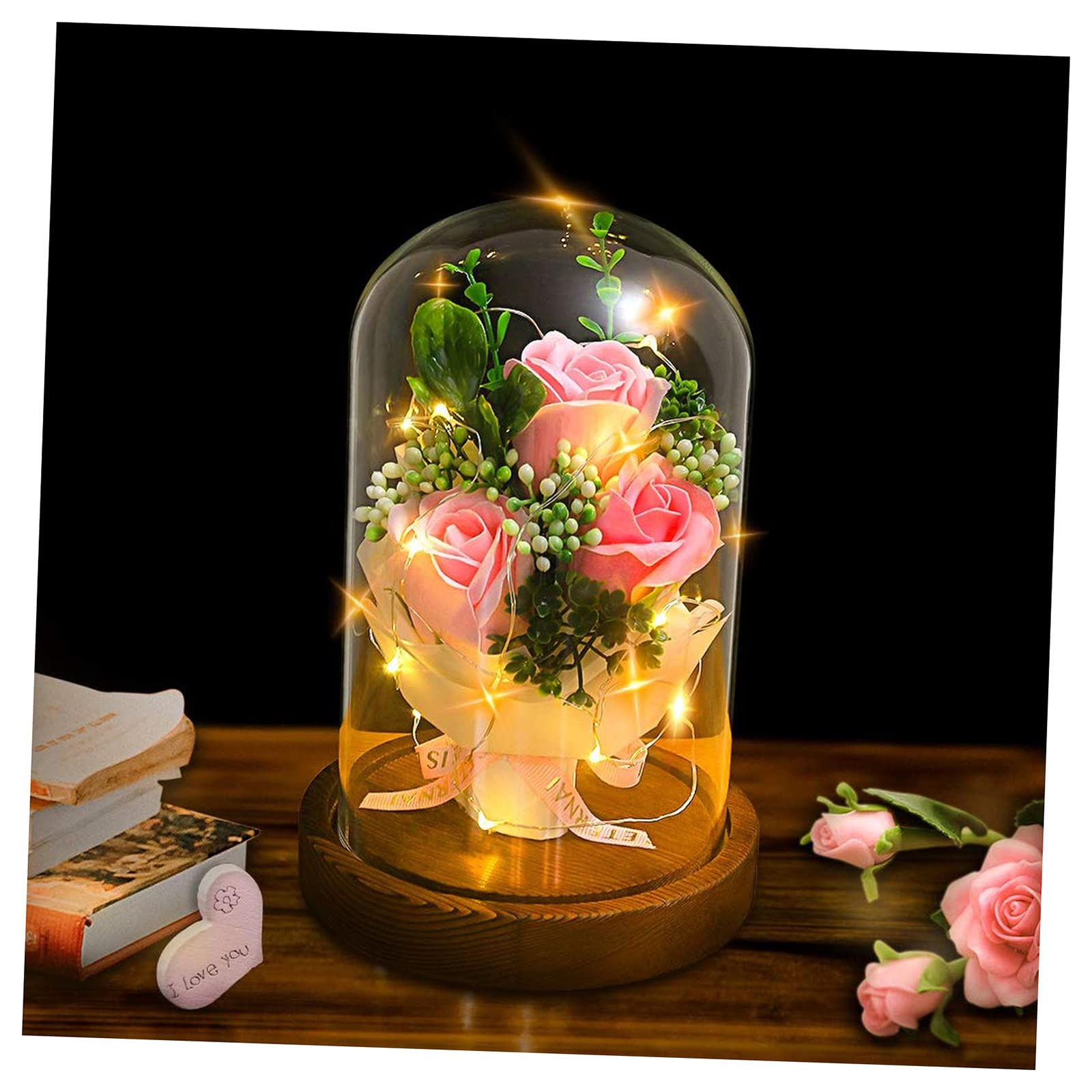 Amazon｜薔薇バラ LED 癒しグッズ ローズ 枯れない花 永遠の愛 感謝の