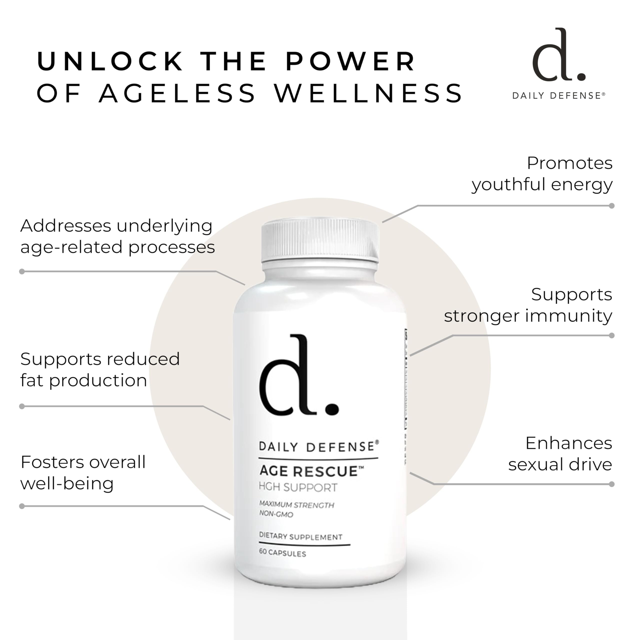 Age Rescue Anti Aging Amino Acids Supplement - HGH Supplements for Men & Women with Colostrum and Amino Acids to Improve Immunity, Energy, Focus & Youthful Skin Tone for Overall Wellness-60 Capsules — Amazon image 5