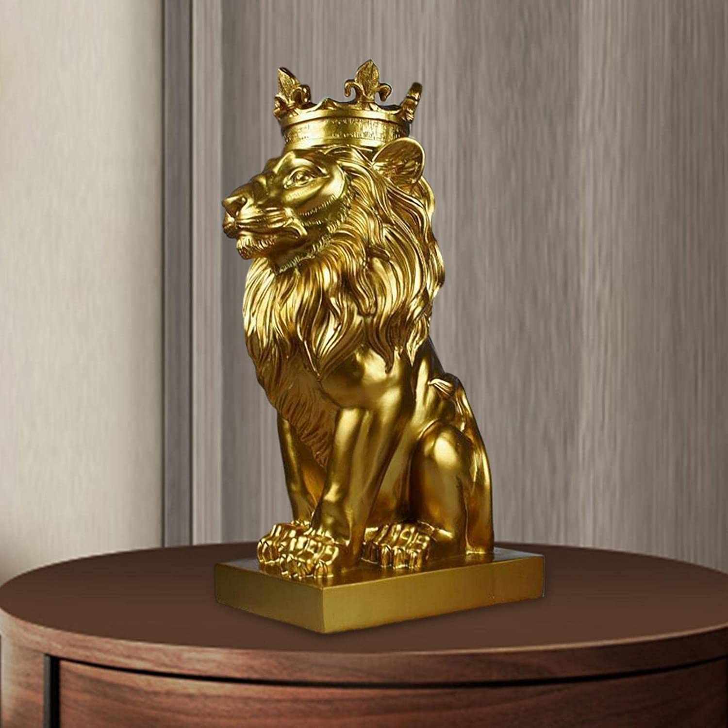 Hars Silent Man Standbeeld Gezicht Sculptuur Moderne Abstracte Kunst Stilte Carving Beeldjes Goud-L (34 * 12 cm
