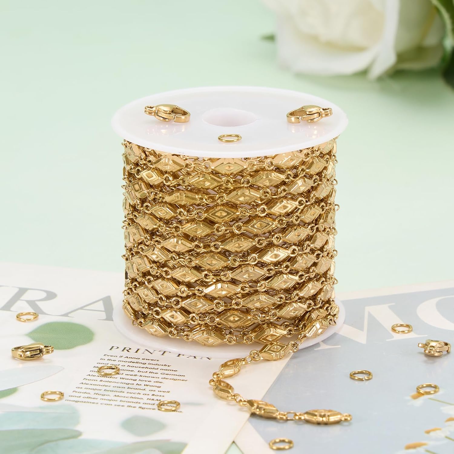 KYUNHOO 2 Meters Stainless Steel Gold Chains for Jewelry Crafts DIY image 5