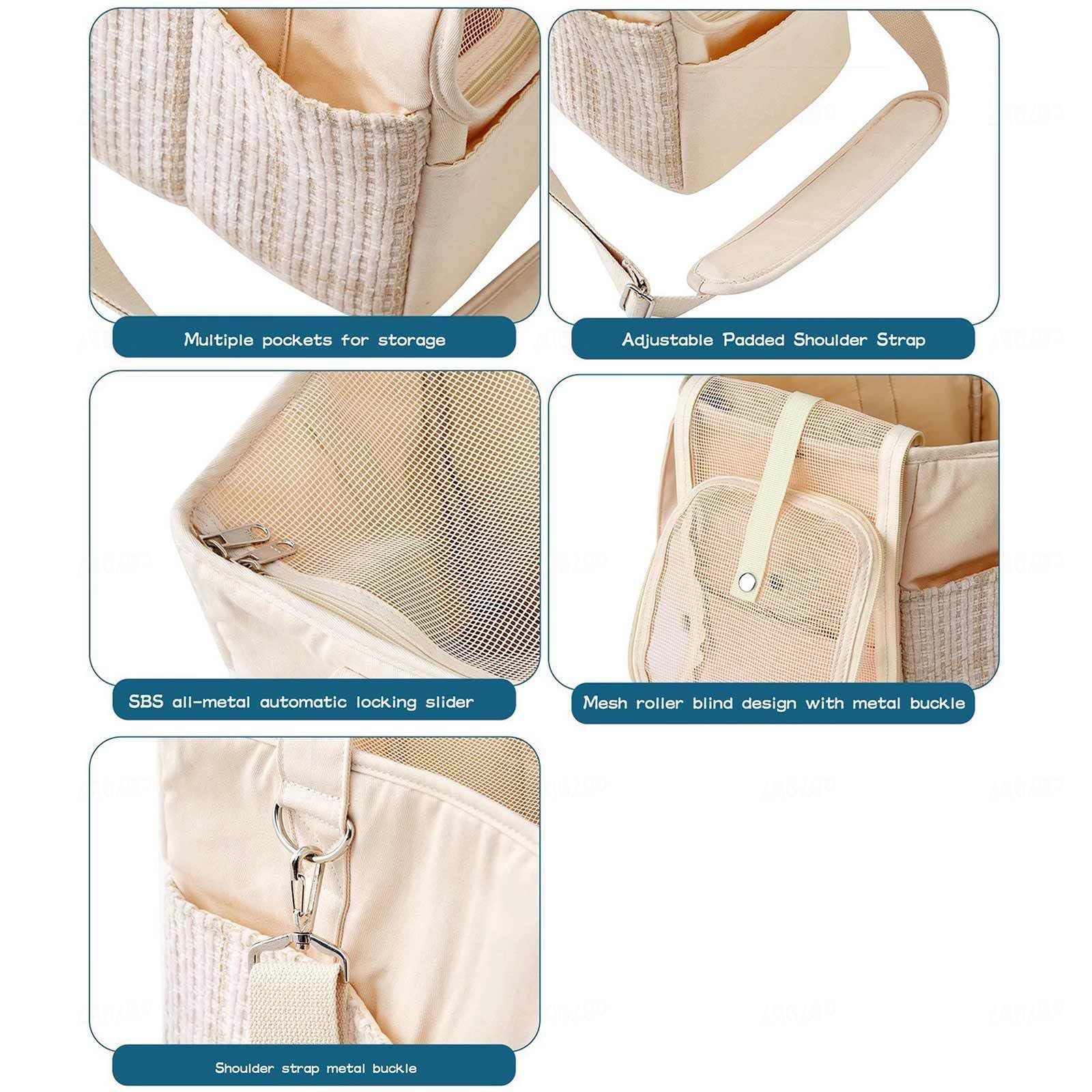 Transportín para Mascotas para Animales Pequeños, Conejo, Cachorro y Gatito Transportín Plegable para Gatos Pequeños y Medianos de Menos de 11 Libras,Brown