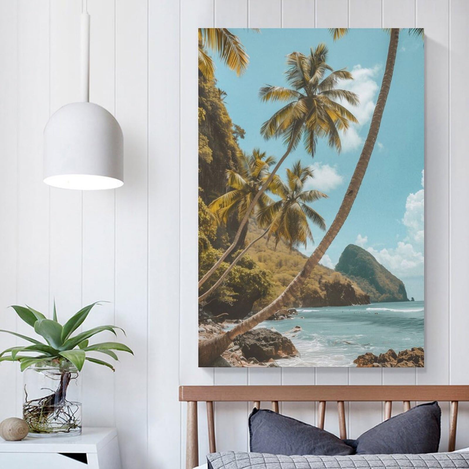 POLIUAWS St Lucias Coastal Whisper Wall Pictures Living Room for Rustic Bath Decor Large Canvas Wall Art for Living Room 20x30inch(50x75cm)
