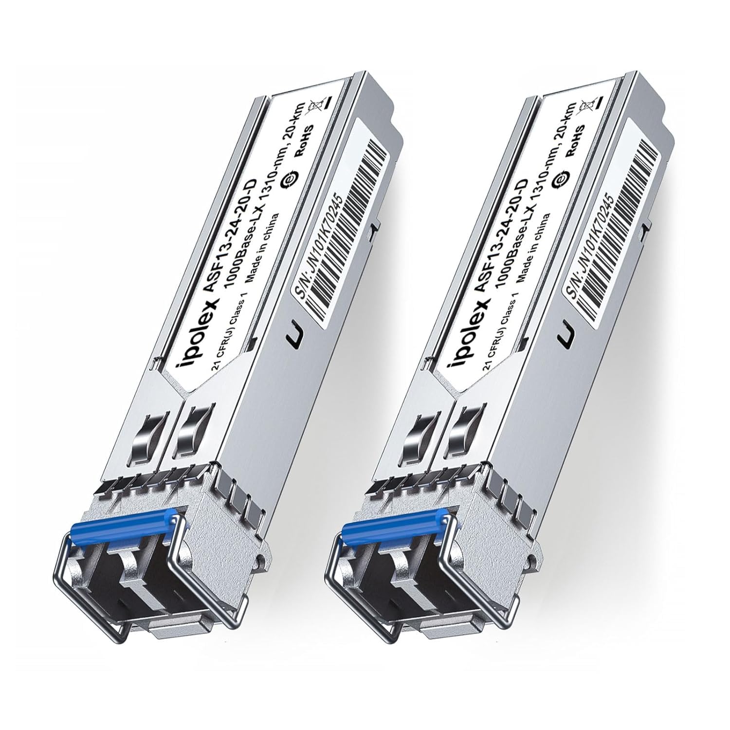 ipolex 1.25G SFP Transceiver 1000Base-LX 1310nm 20km Singlemode LC Mini-Gbic Modulo 2-Pack