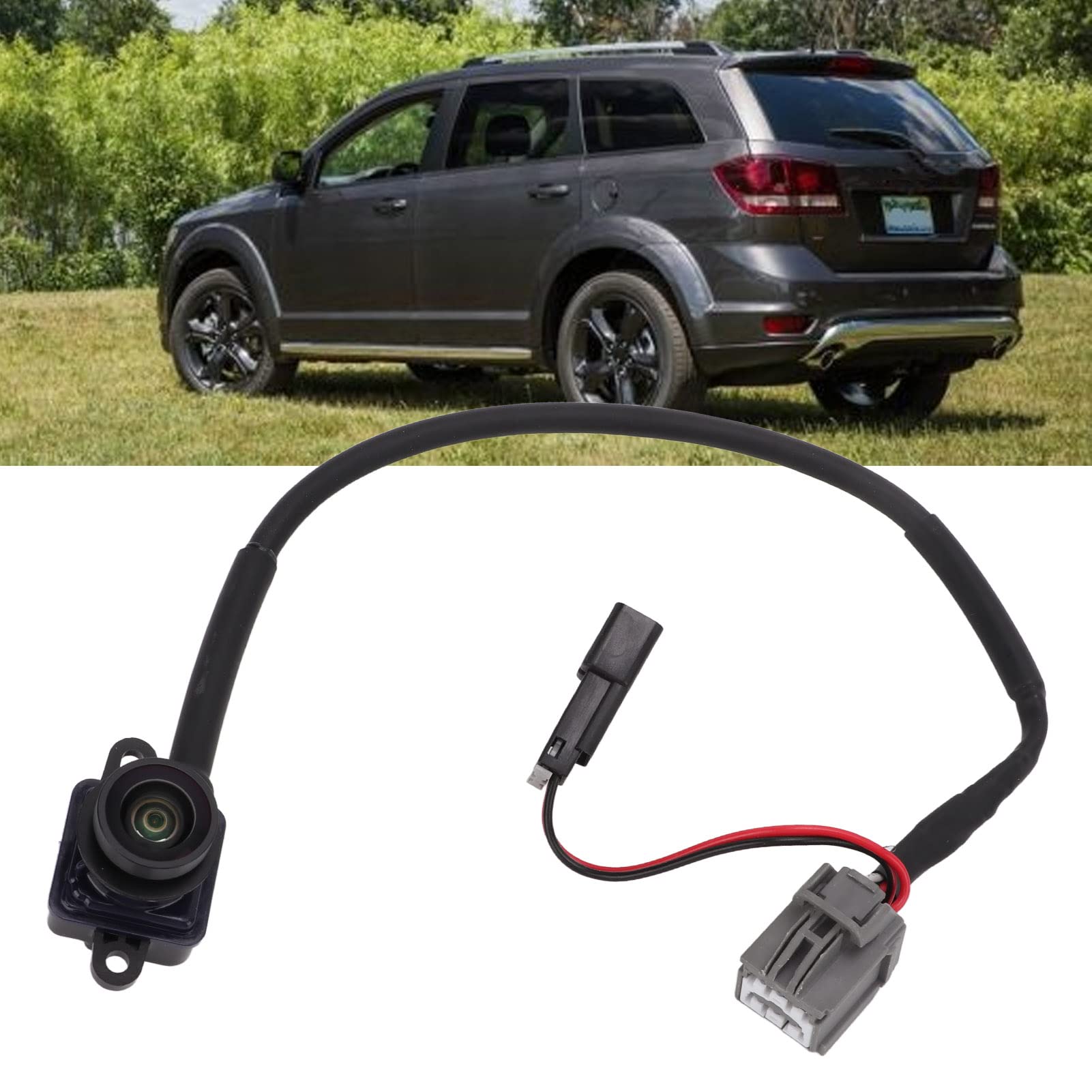 Cámara de Visión Trasera, 56054158AB Cámara de Respaldo de Imagen Clara IP68 Cámara de Marcha Atrás Impermeable para Dodge Journey Vista Trasera 2011-2020