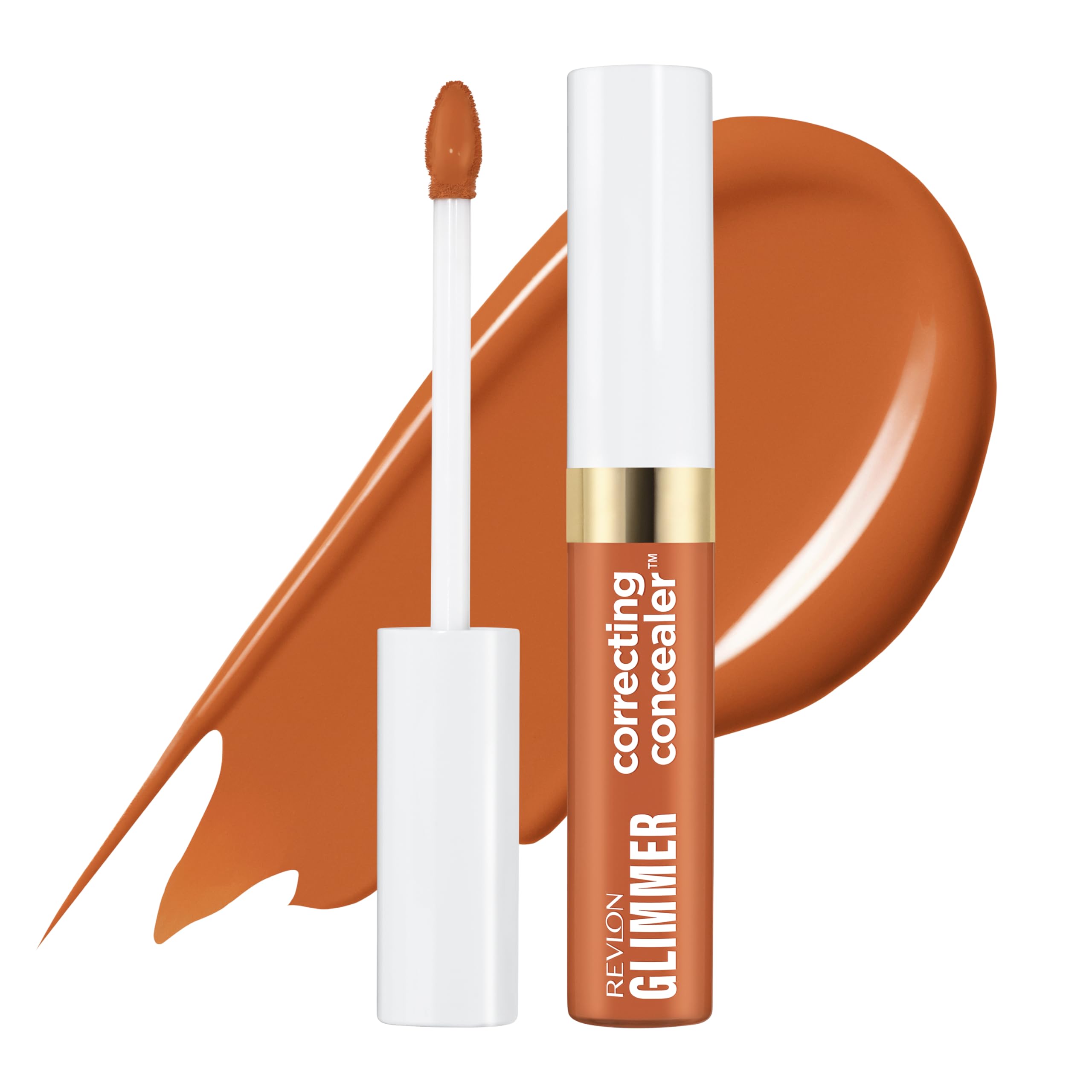 Revlon Corrector Glimmer Corrector, maquillaje líquido debajo de los ojos, hecho con cafeína, vitamina C y esteviósido, naranja 10